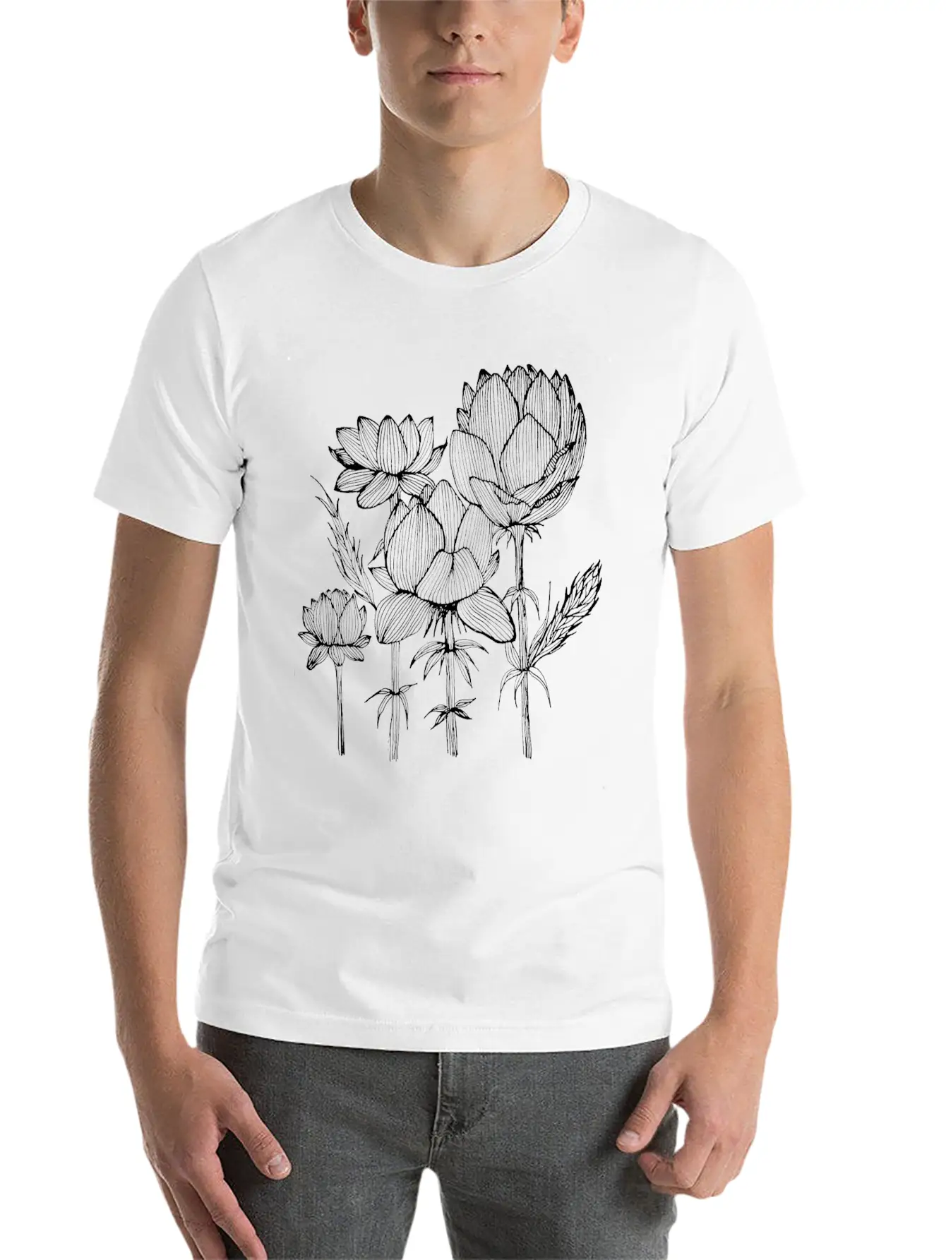 The Lined Design And The Vector Design. Basic Graphic T-Shirt – Daily Comfort In Soft Cotton