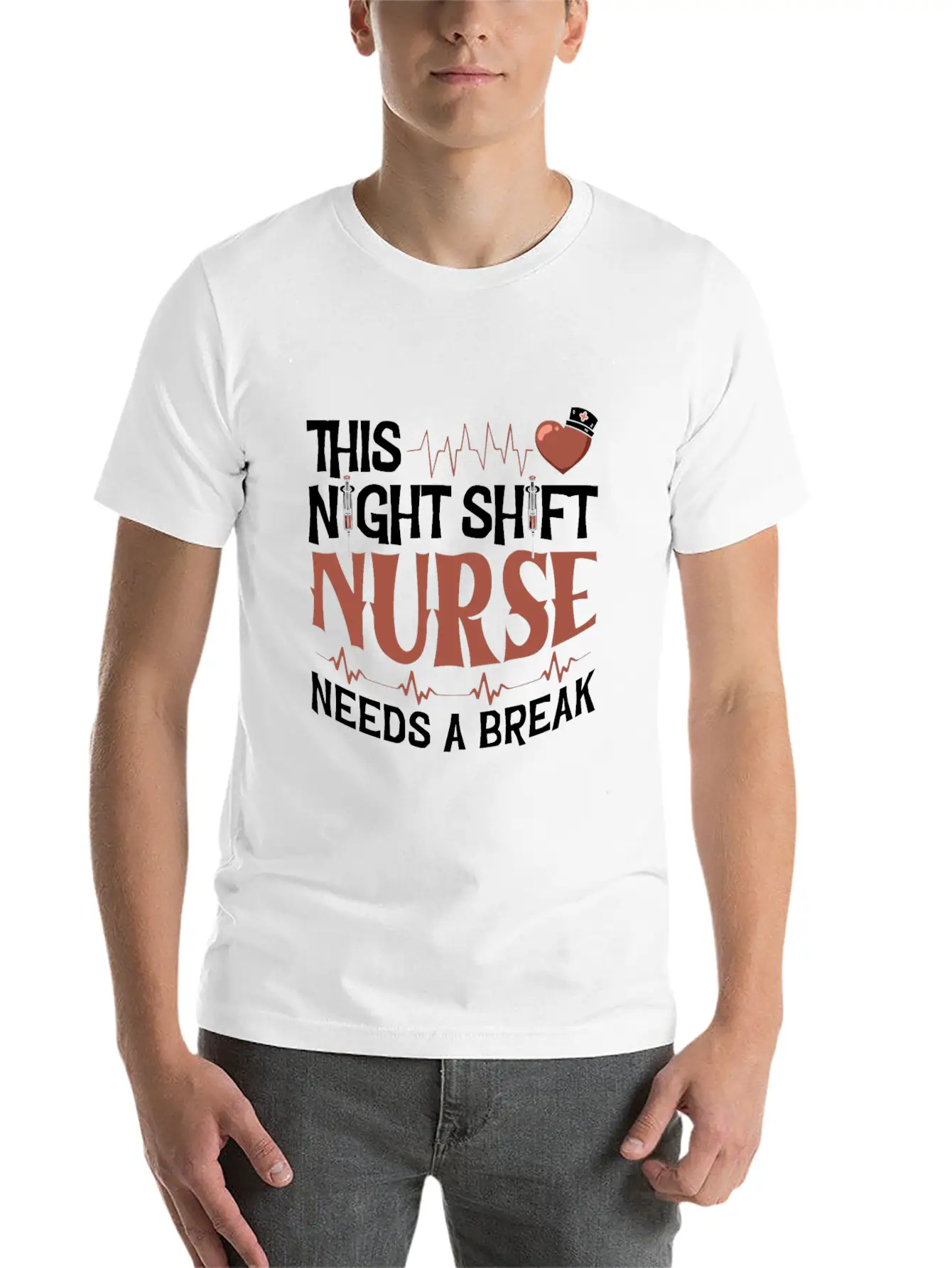 This Night Shift Nurse Needs A Break Unisex Short Sleeve Soft Cotton T-Shirt – Casual Everyday Wear