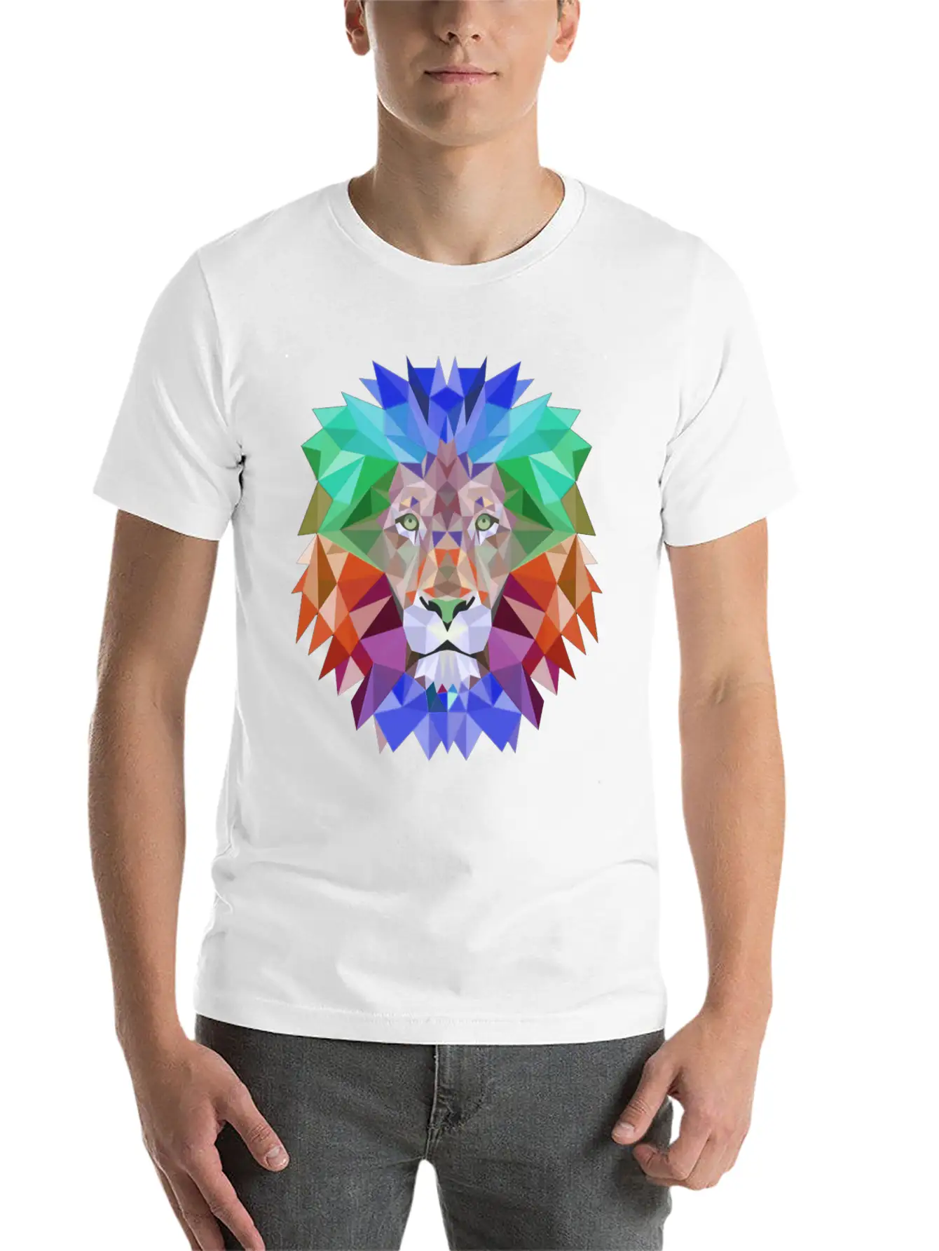 Tie Dye Lion Face Stylish Everyday T-Shirt – Unisex Basic Cotton Tee