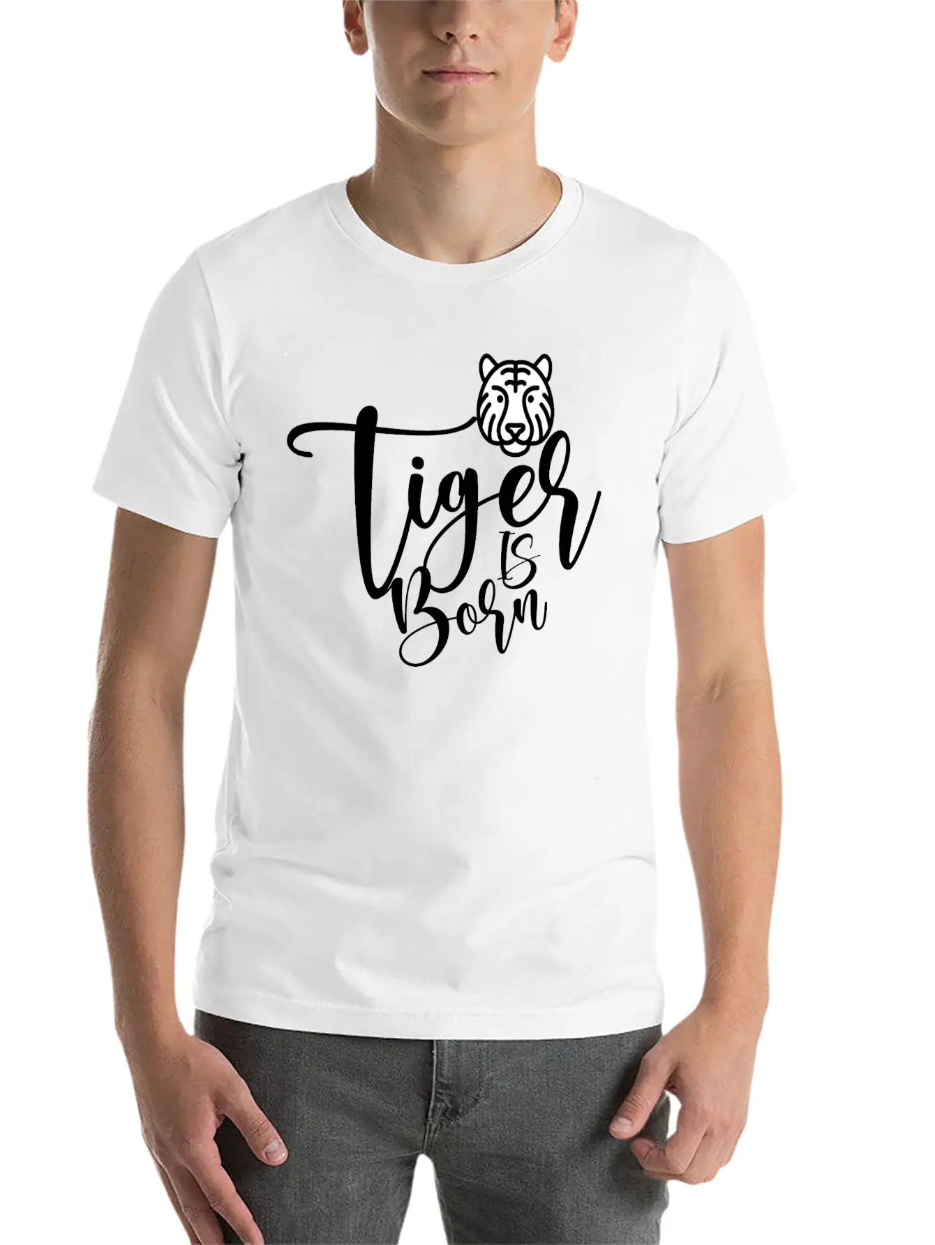 Tiger Illustration With Quote Says A Tiger Is BORN Comfortable Minimalist Graphic Tee – Summer Style Essential