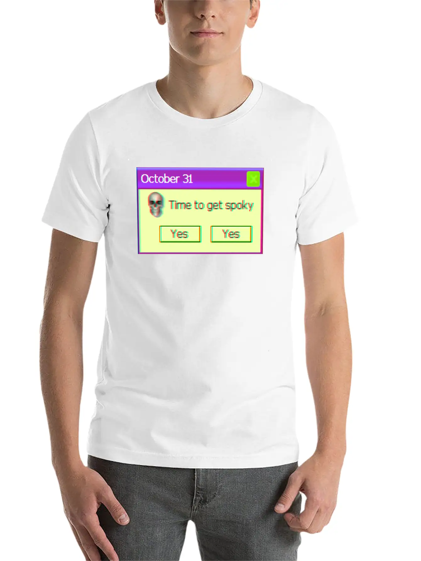 Time To Get Spooky Aesthetic Vaporwave Halloween Unisex Casual T-Shirt – Clean Design For Daily Comfort