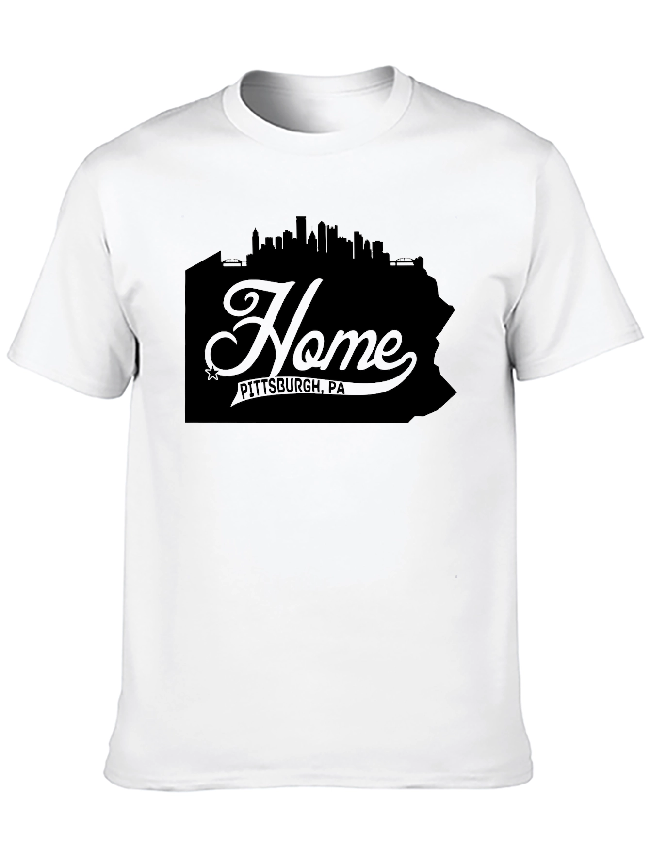 Pittsburgh PA Home Silhouette Graphic T-Shirt