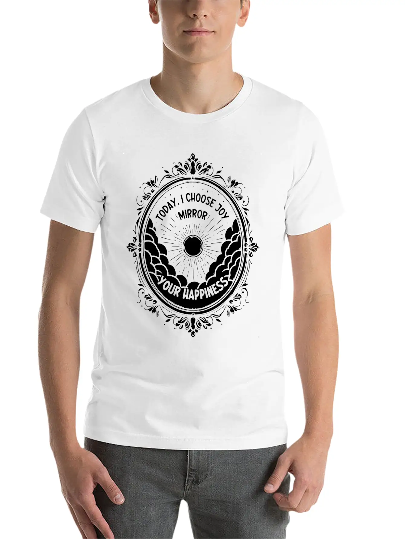 Today I Choose Joy, Mirror Your Happiness Timeless Short Sleeve Tee – Comfy And Minimalist Design