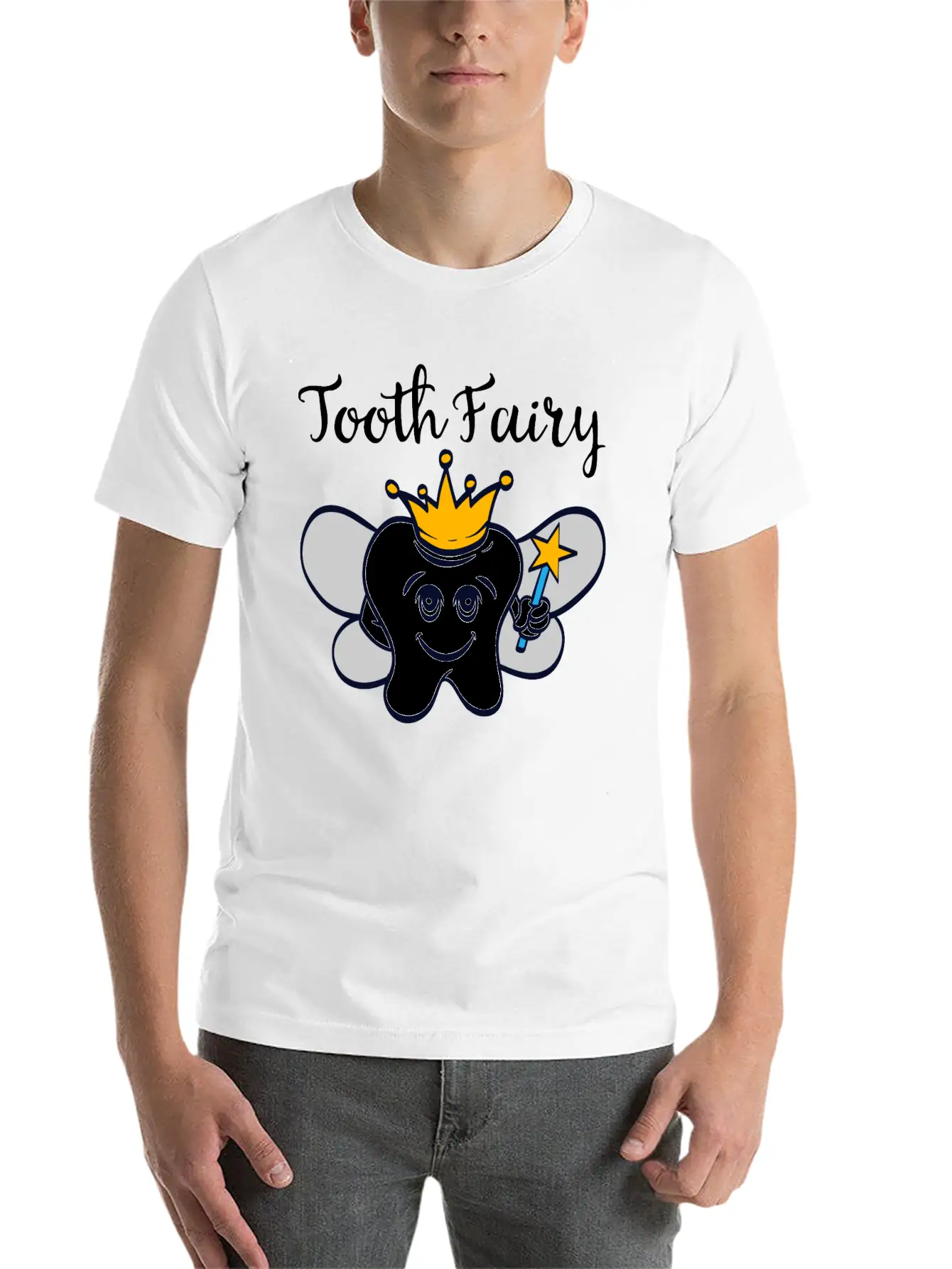 Tooth Fairy A Cute White Teeth Great Gift For Basic Graphic T-Shirt – Daily Comfort In Soft Cotton