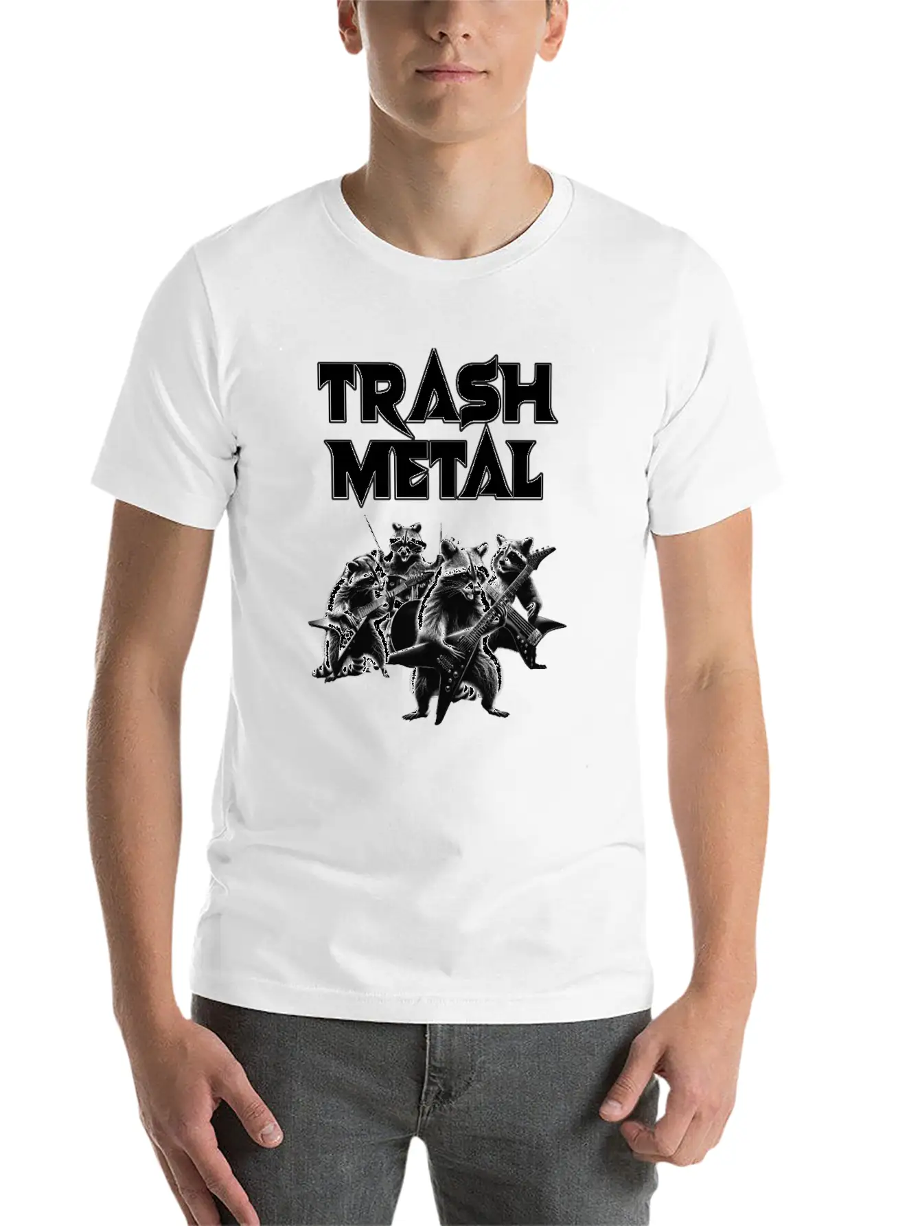 Trash Metal T-Shirt: Raccoons Playing Heavy Metal Comfortable Minimalist Graphic Tee – Summer Style Essential