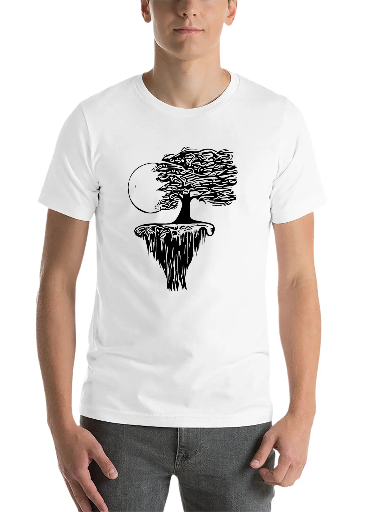 Tree In The Moonlight Stylish Everyday T-Shirt – Unisex Basic Cotton Tee