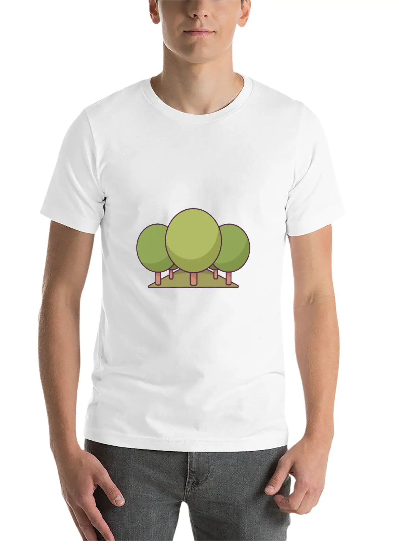 Trees In A Park Unisex Short Sleeve Soft Cotton T-Shirt – Casual Everyday Wear