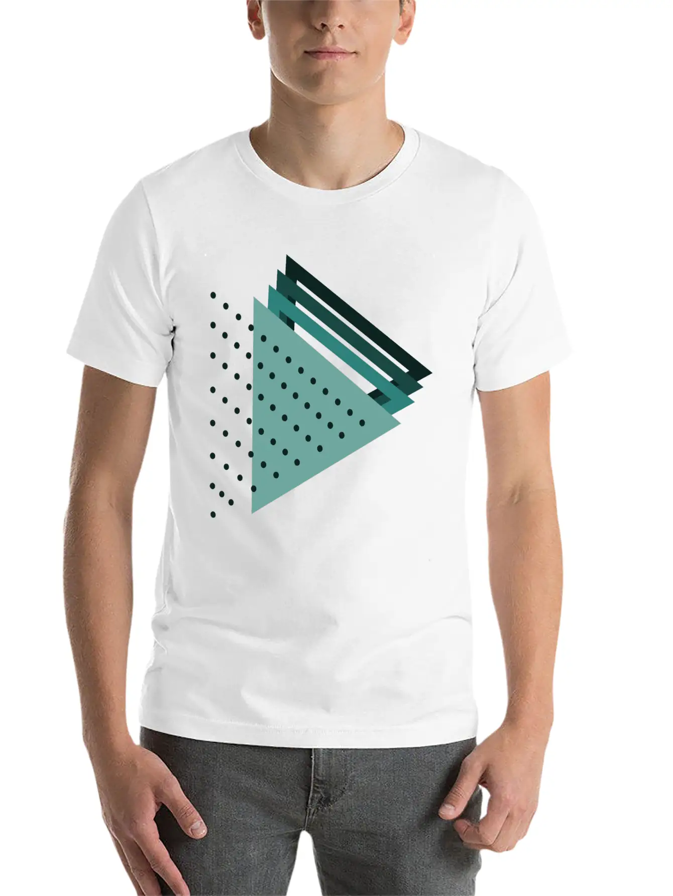 Triangles Abstract Art Stylish Everyday T-Shirt – Unisex Basic Cotton Tee