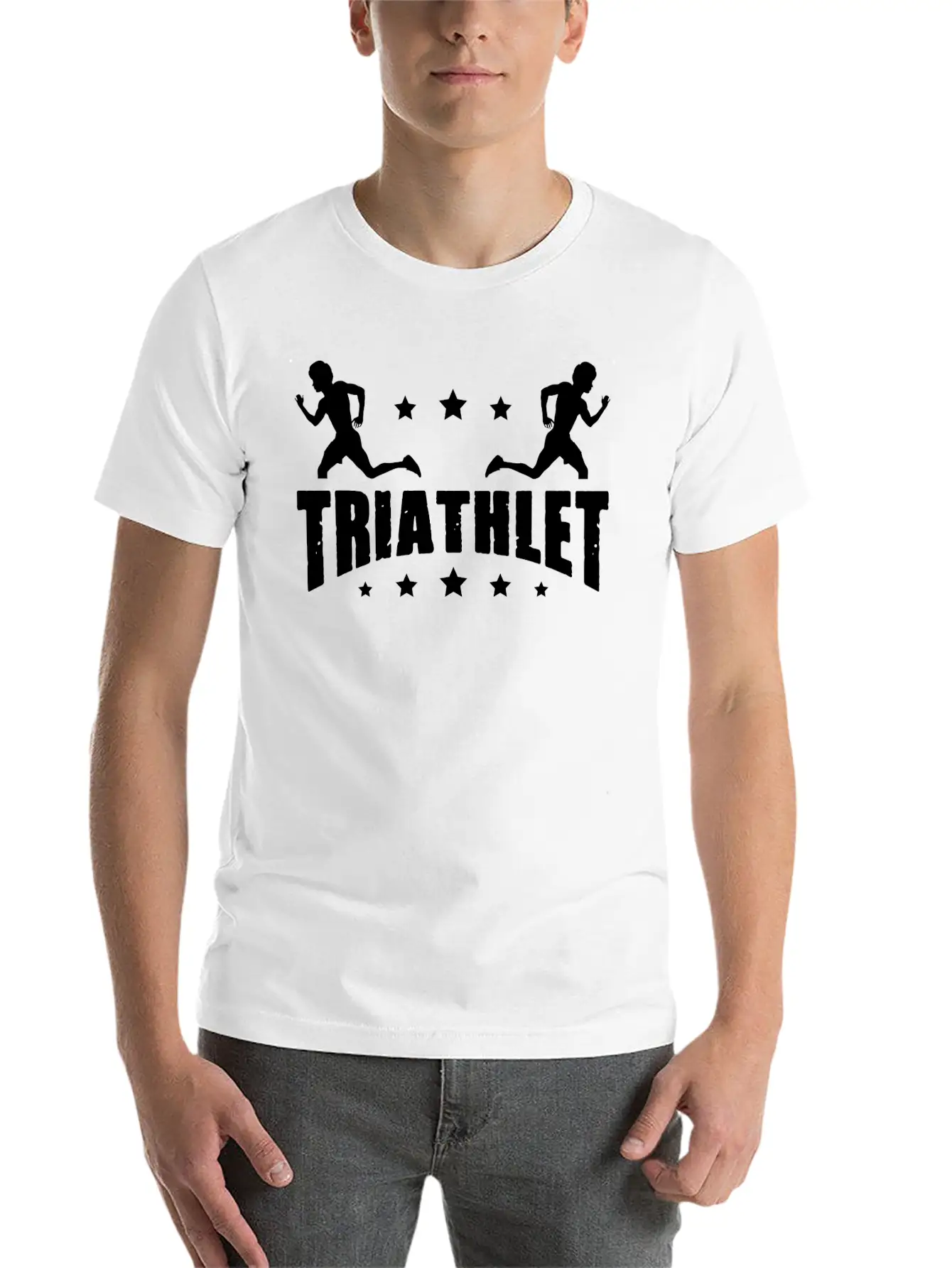 Triathlete Runner Swimmer Cyclist Sport Swimming C Stylish Everyday T-Shirt – Unisex Basic Cotton Tee