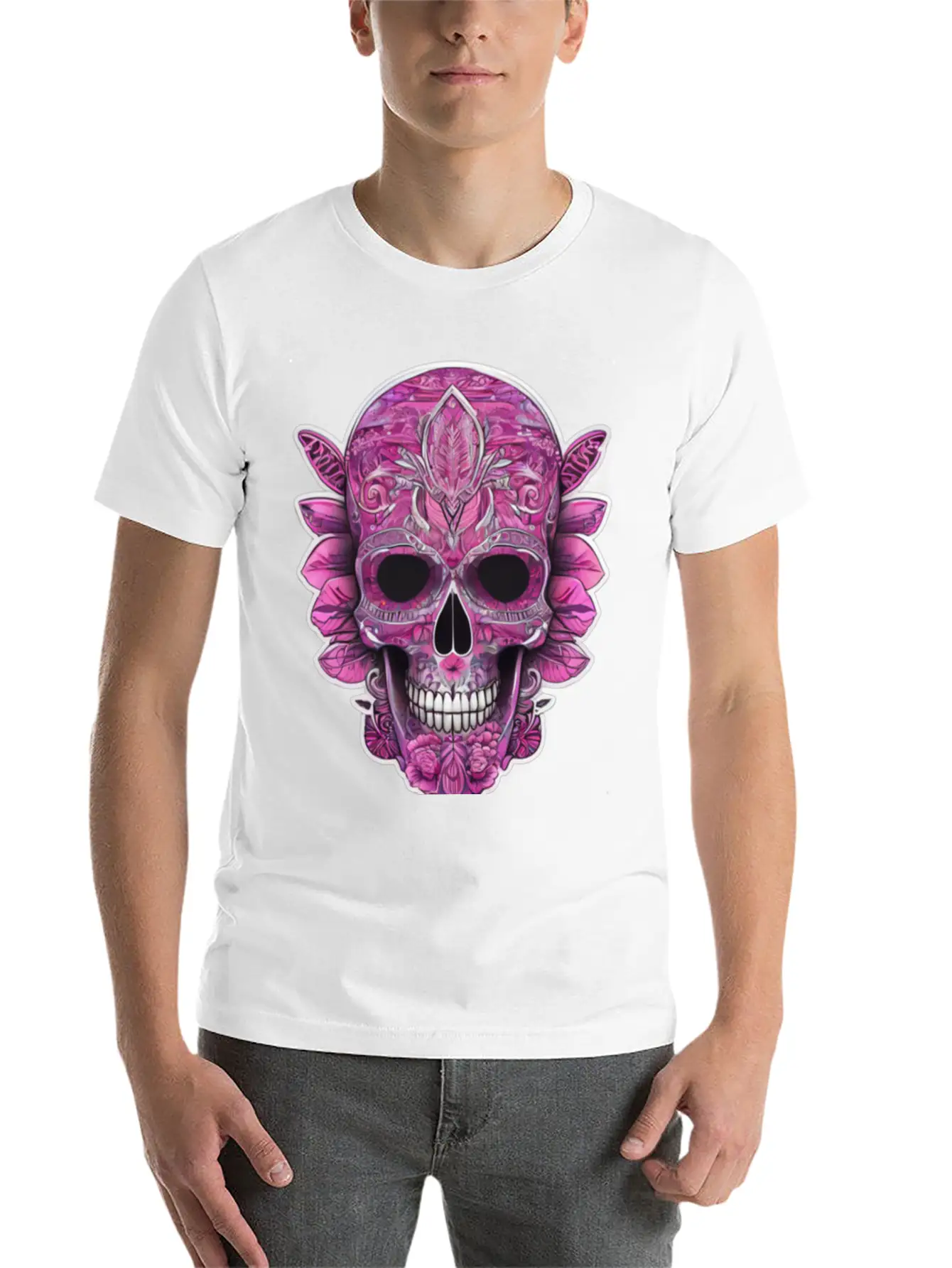 Tribal Pink Mexican Skull Relaxed Everyday Tee – Lightweight And Durable Cotton