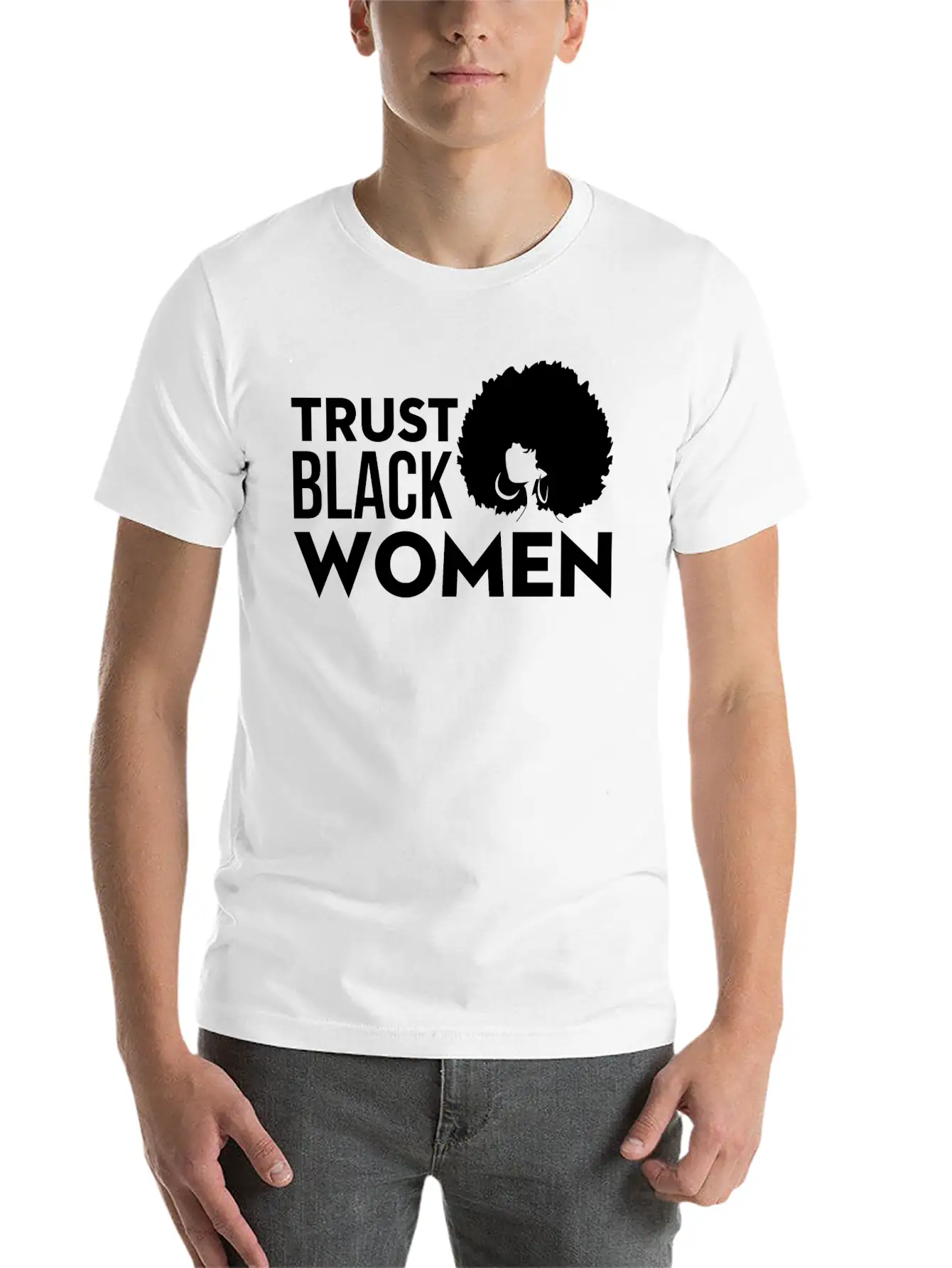 Trust Black Woman Unisex Short Sleeve Soft Cotton T-Shirt – Casual Everyday Wear