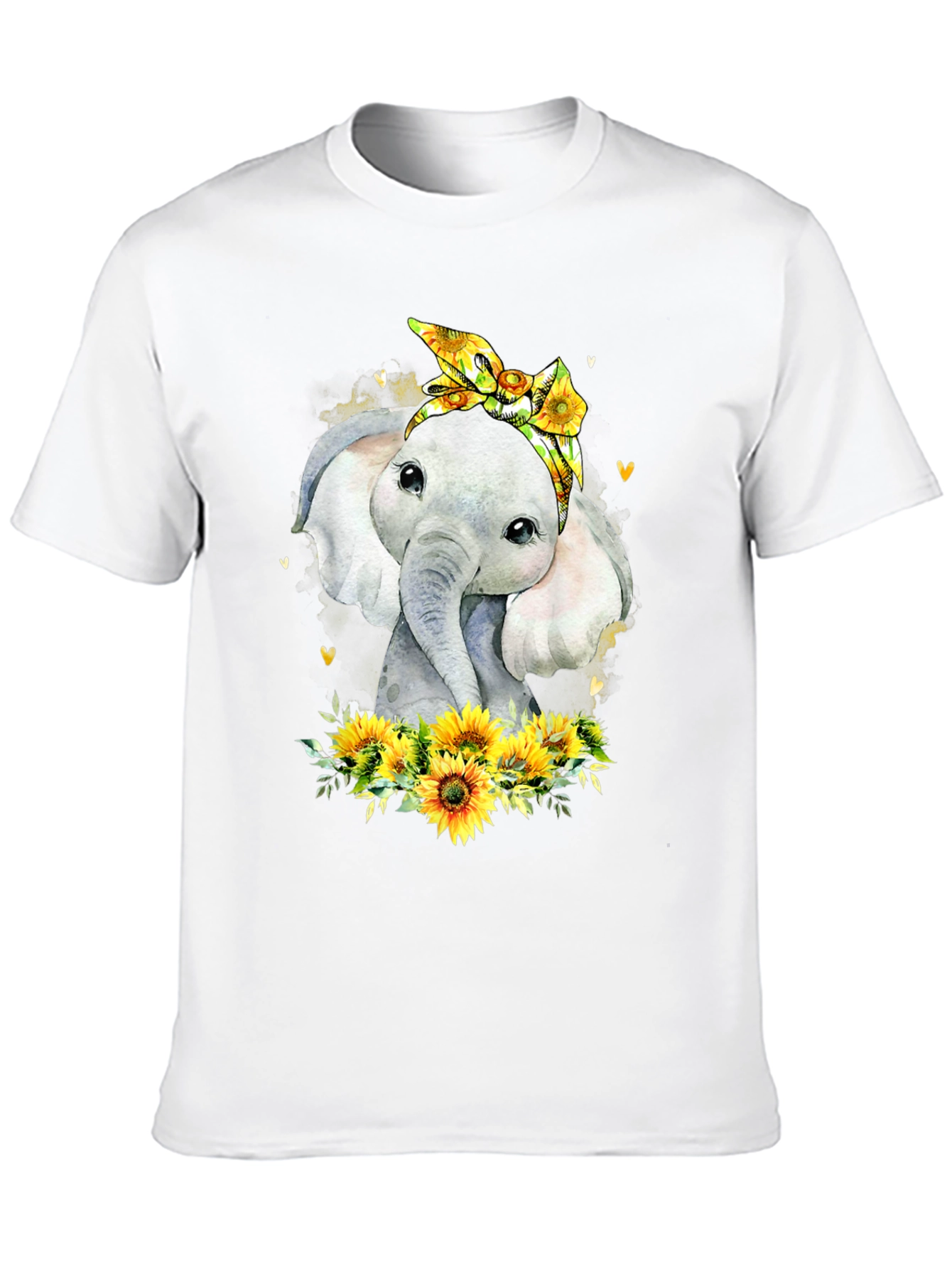 Elephant Sunflower Graphic Tee