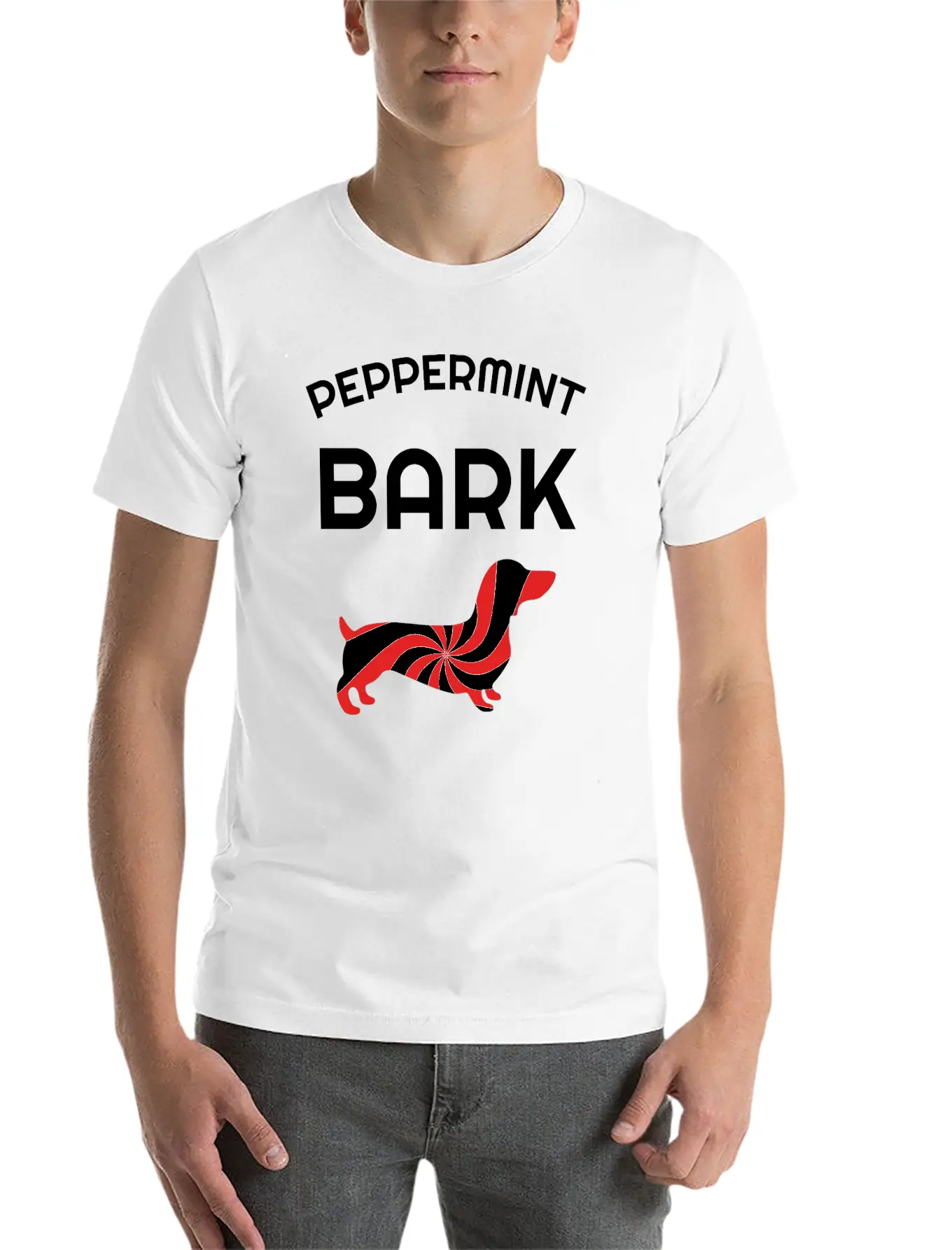 Twirly Mint Candy Christmas Sweet Peppermint Dog Basic Graphic T-Shirt – Daily Comfort In Soft Cotton