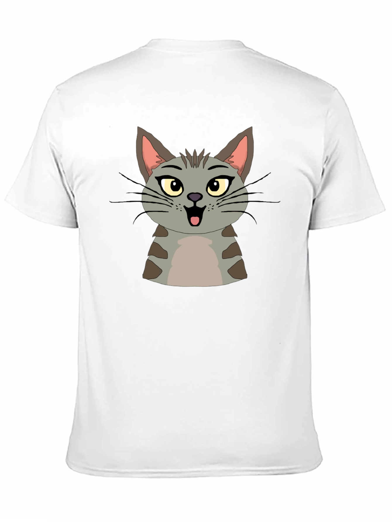 Cute Cartoon Cat Graphic Black T-Shirt