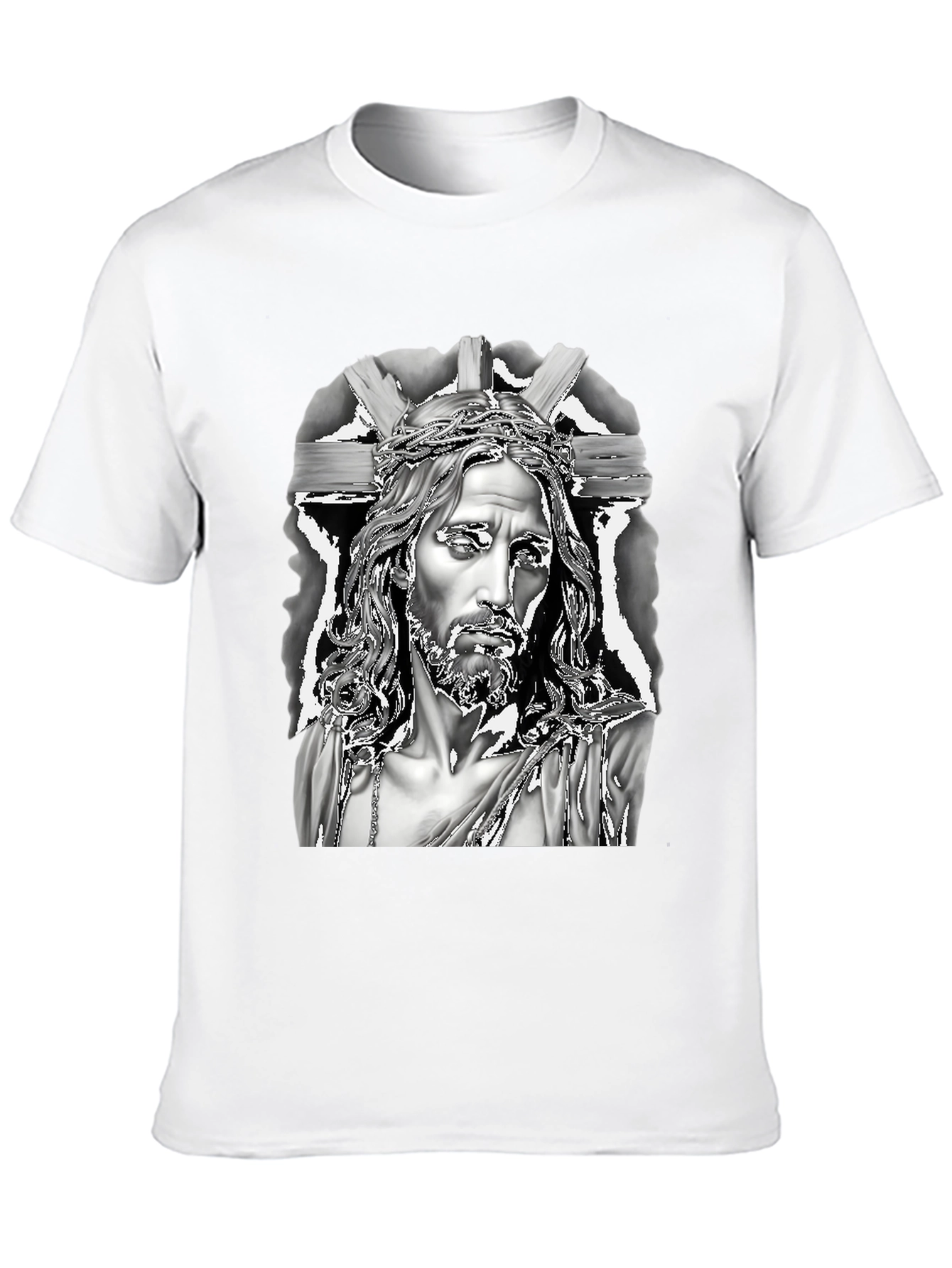Jesus Graphic Print Black T-Shirt
