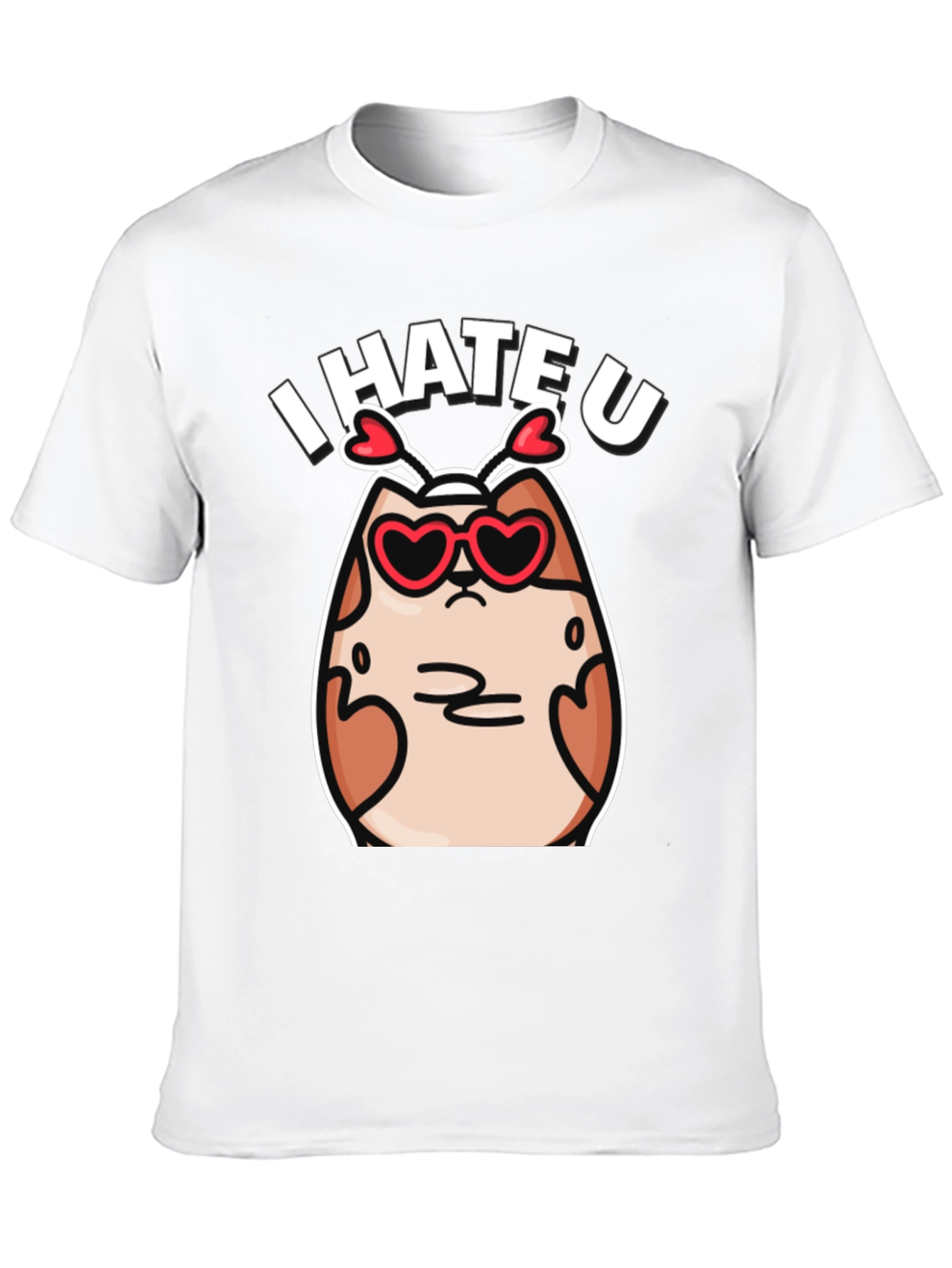 I Hate U Valentines Day Cat Graphic T-Shirt