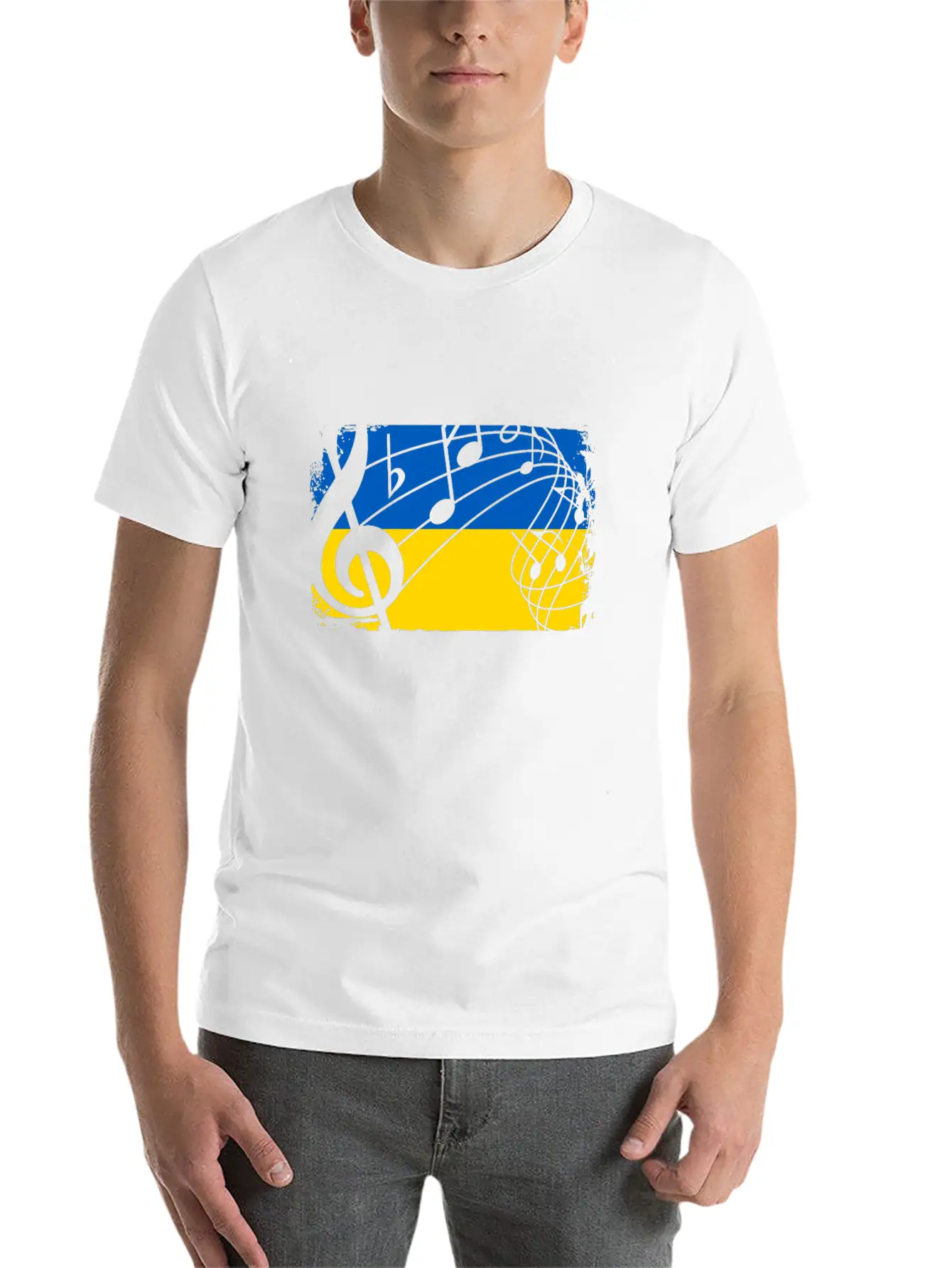 Ukraine Music Flag Timeless Short Sleeve Tee – Comfy And Minimalist Design