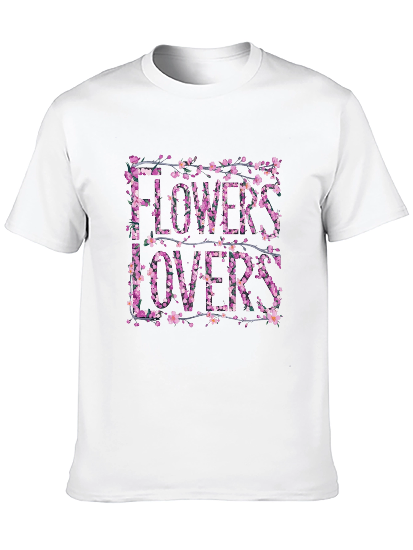 Floral Flowers Lovers Graphic Black T-Shirt