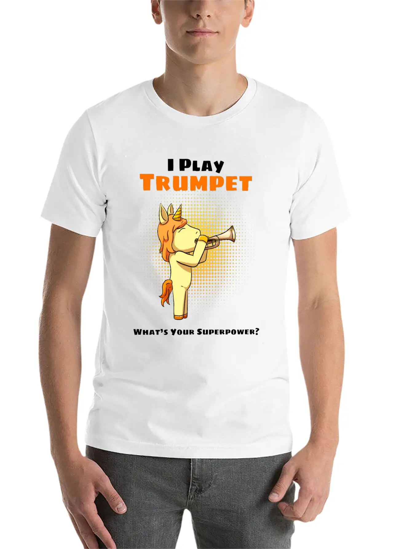 Unicorn Trumpet Trumpeter Trumpet Player Stylish Everyday T-Shirt – Unisex Basic Cotton Tee