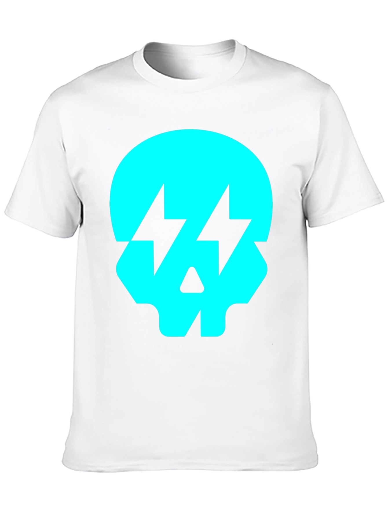 Skull Lightning Bolt Graphic T-Shirt - Black