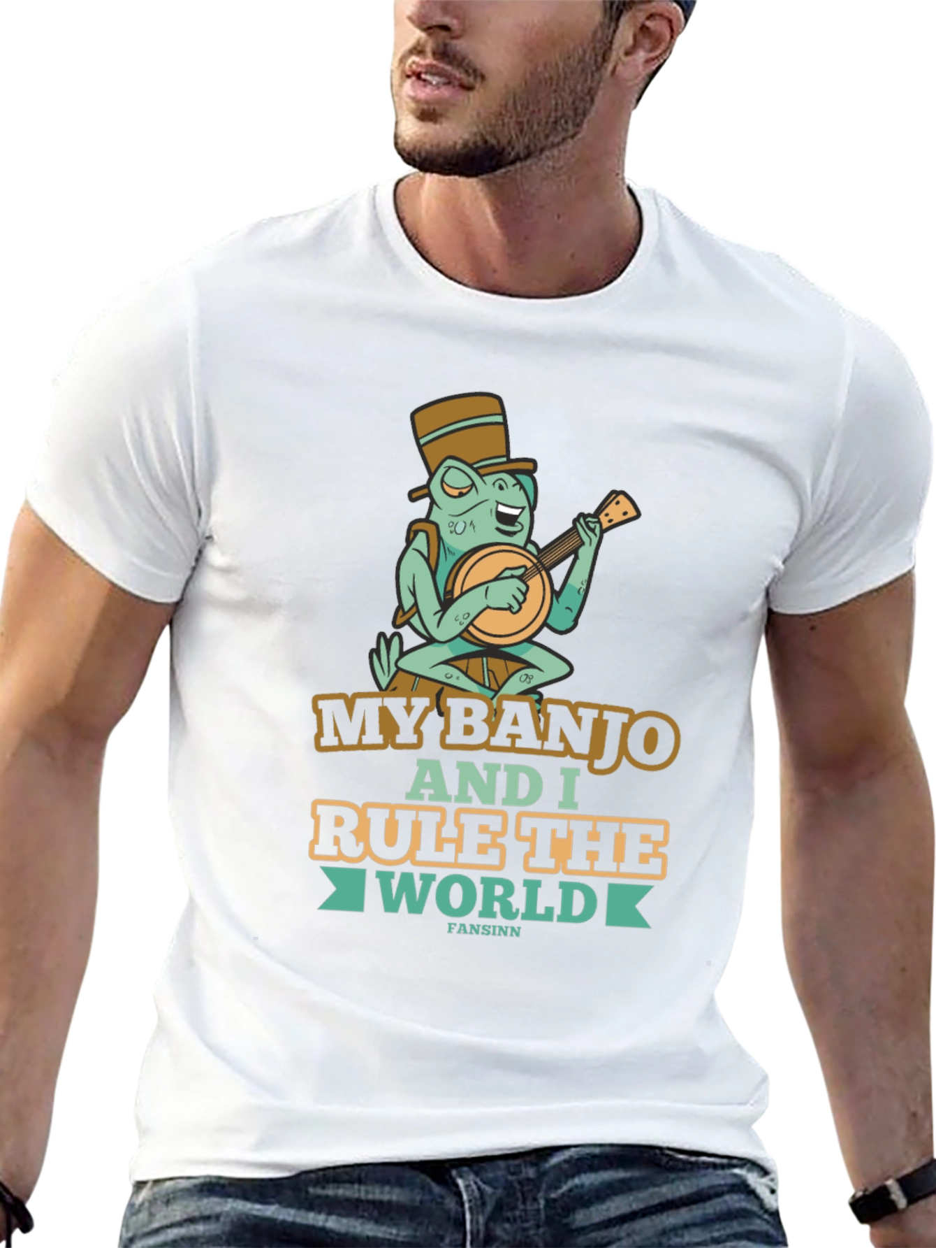 Funny Banjo Frog Graphic Tee