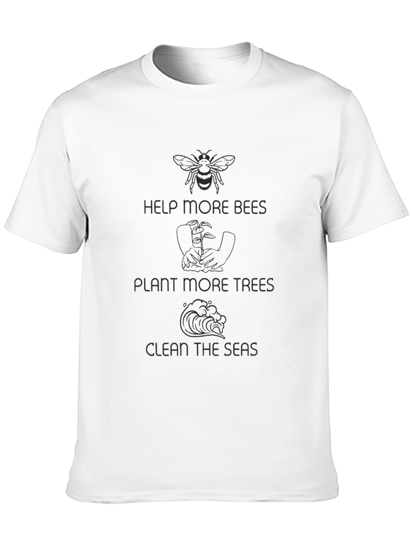 Eco-Friendly Tee: Help Bees Plant Trees Clean Seas