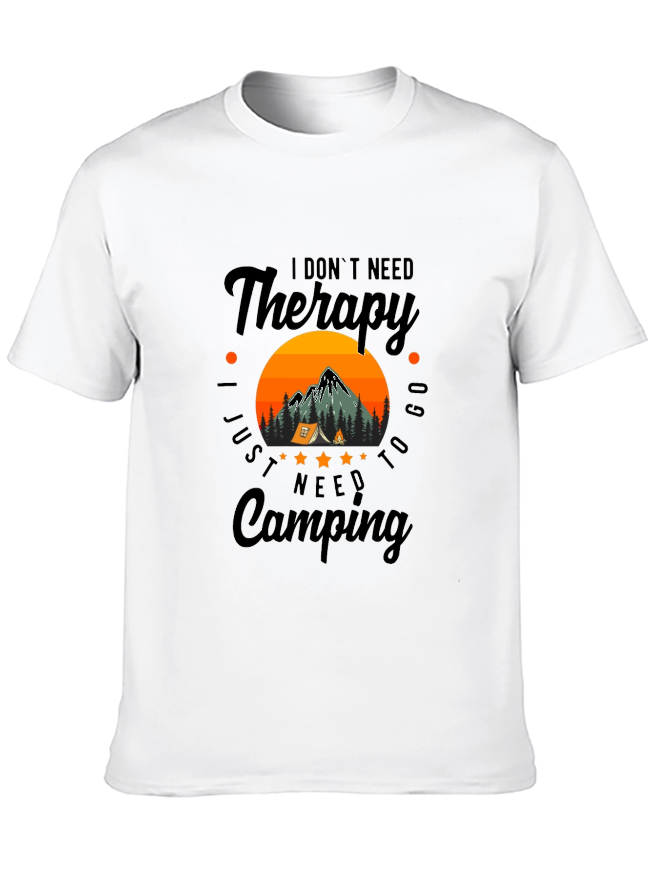 Camping Therapy Black T-Shirt