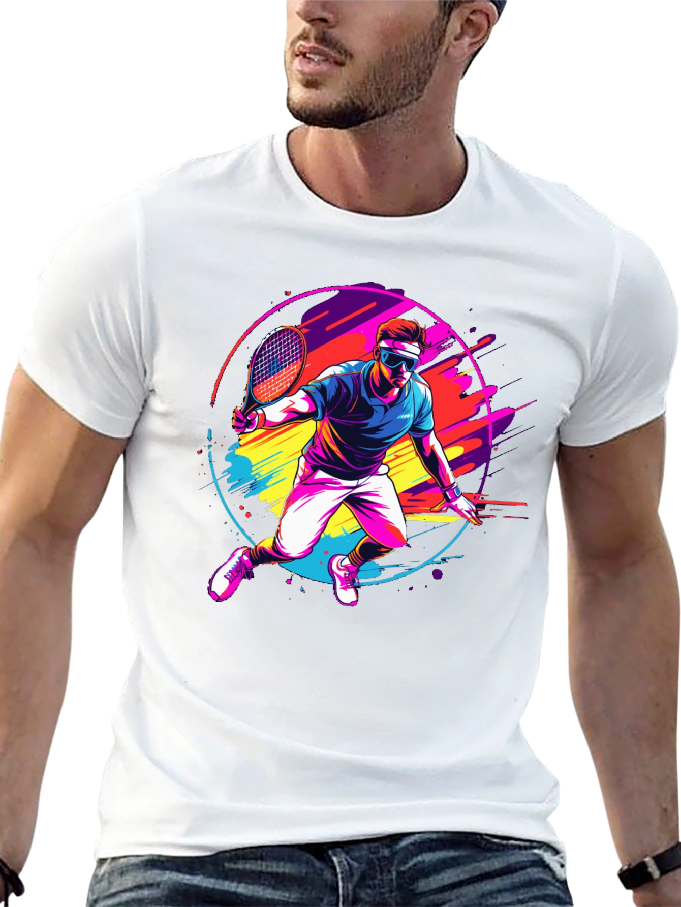 Retro Tennis Player Graphic Tee