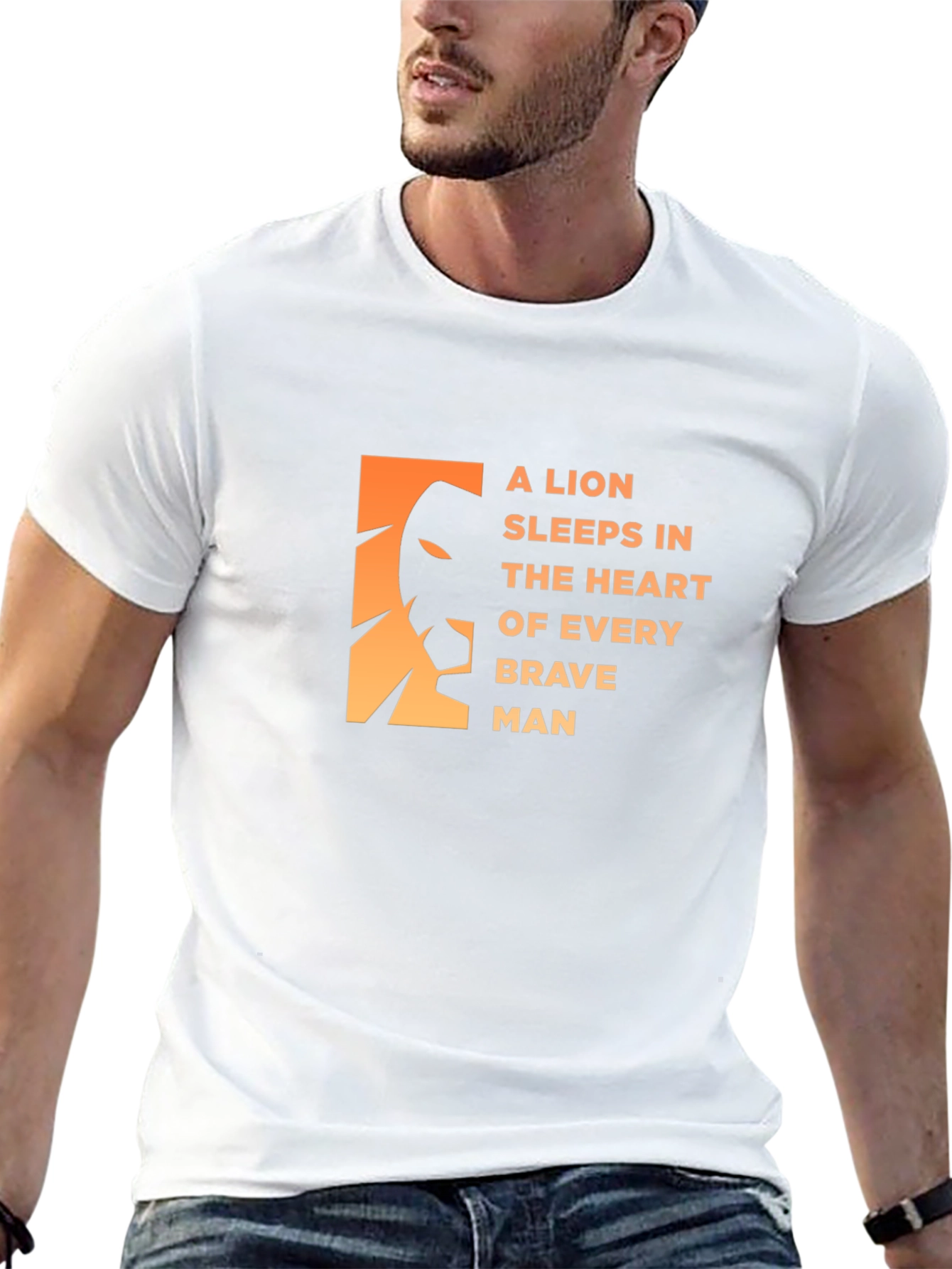 Lion Heart Mens Black Graphic Tee