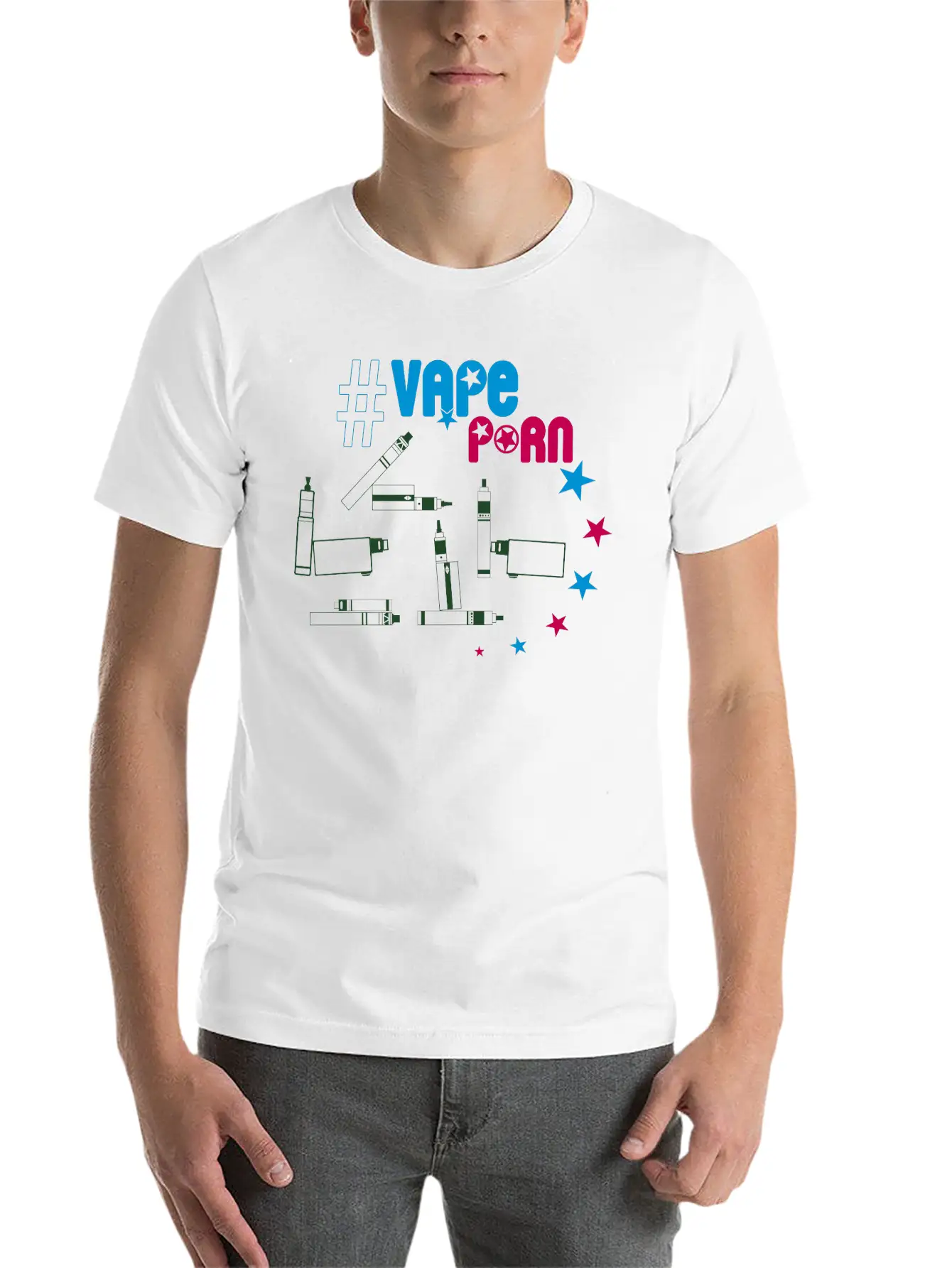 Vape-Shirt - #VapePorn Essential Unisex Summer Tee – Soft Cotton Casual Fit