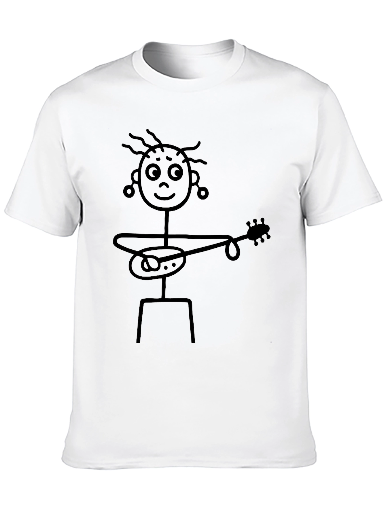 Stick Figure Guitarist Graphic T-Shirt