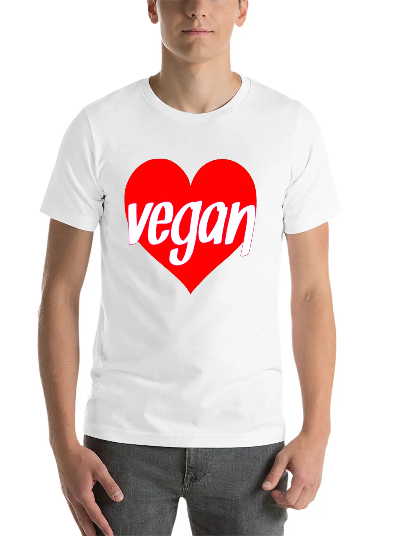 Vegan Heart Love Vegan Gift Idea Stylish Everyday T-Shirt – Unisex Basic Cotton Tee