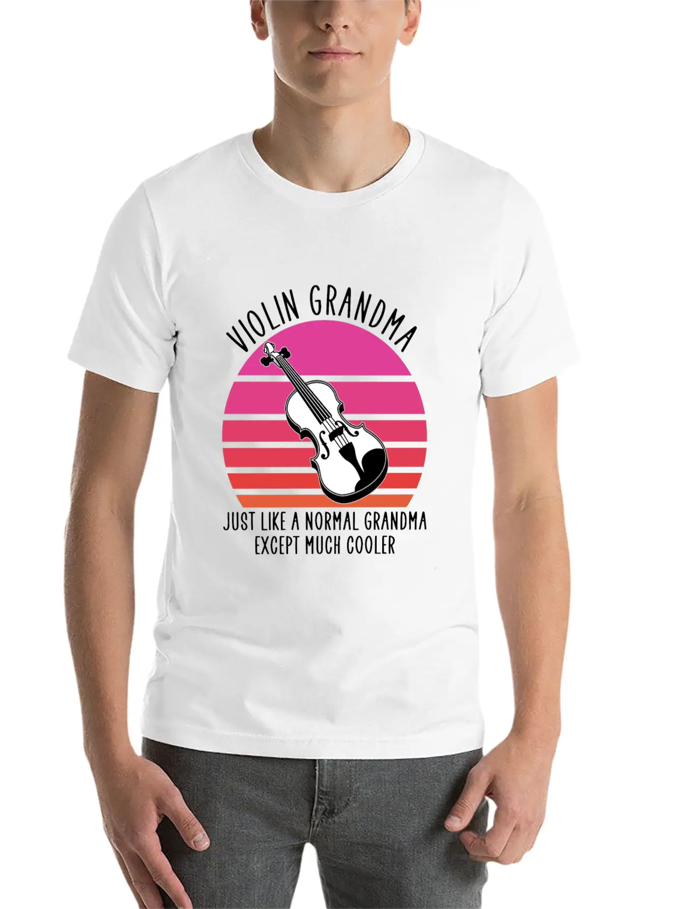 Violin Grandma Basic Graphic T-Shirt – Daily Comfort In Soft Cotton