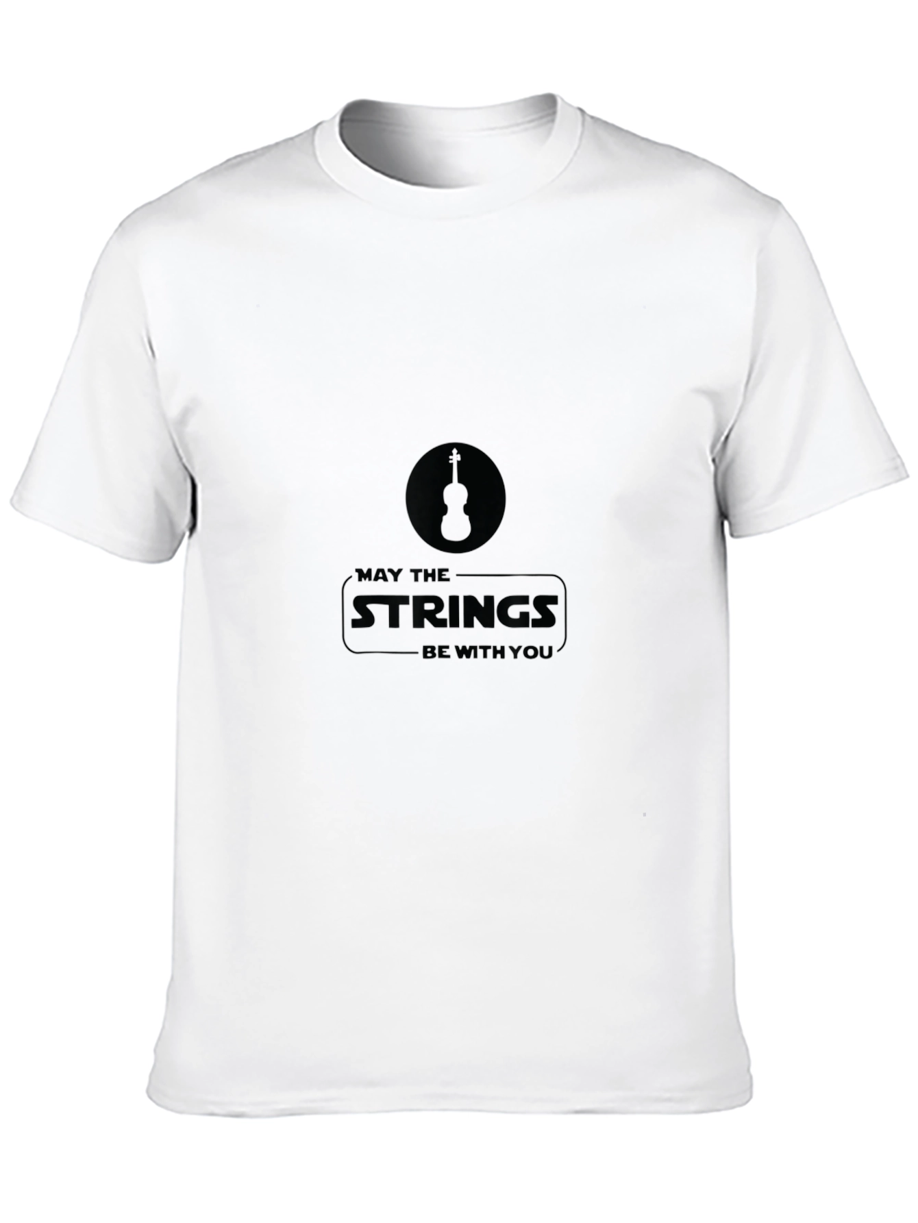 May The Strings Be With You Black T-Shirt