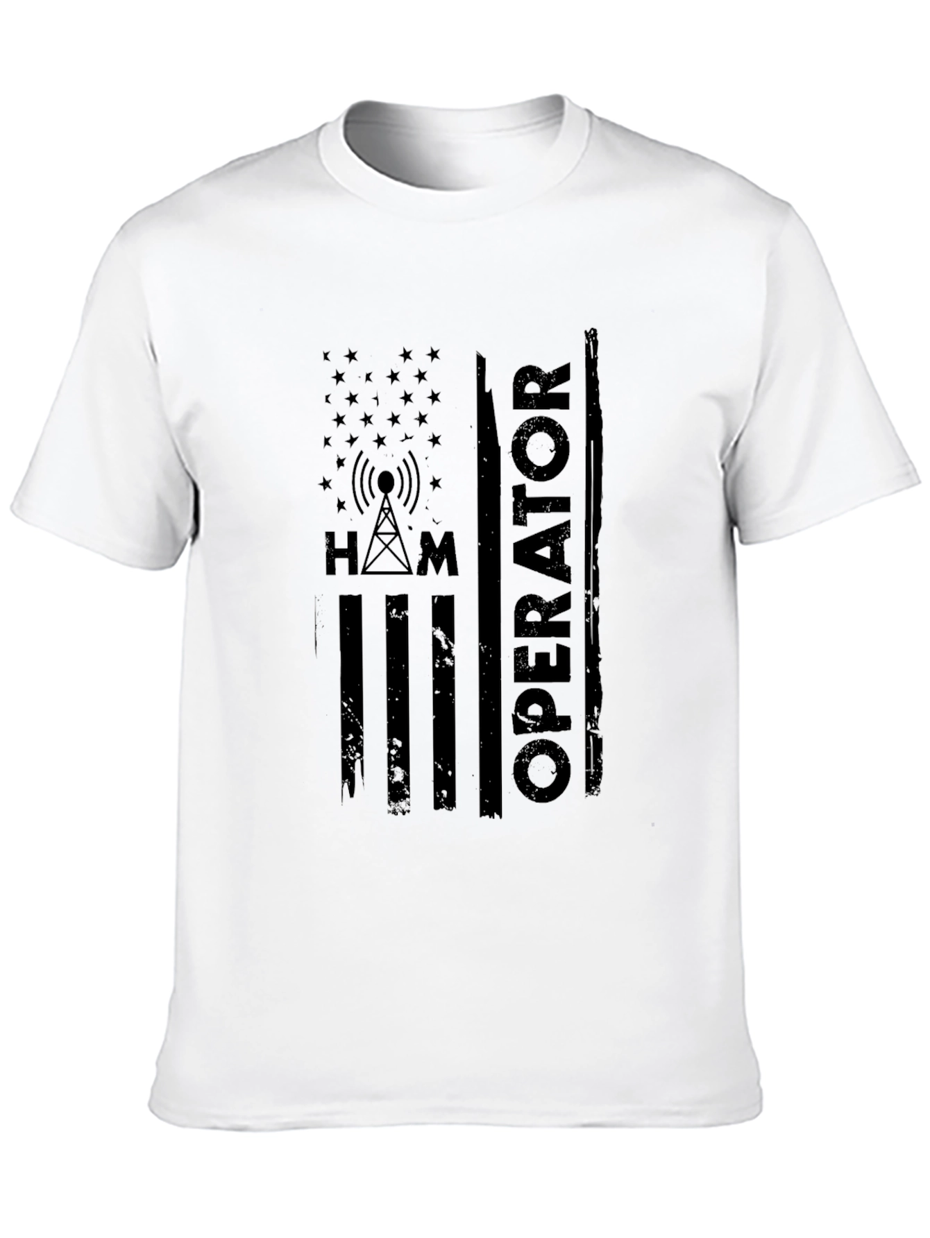 Ham Radio Operator American Flag Style T-Shirt