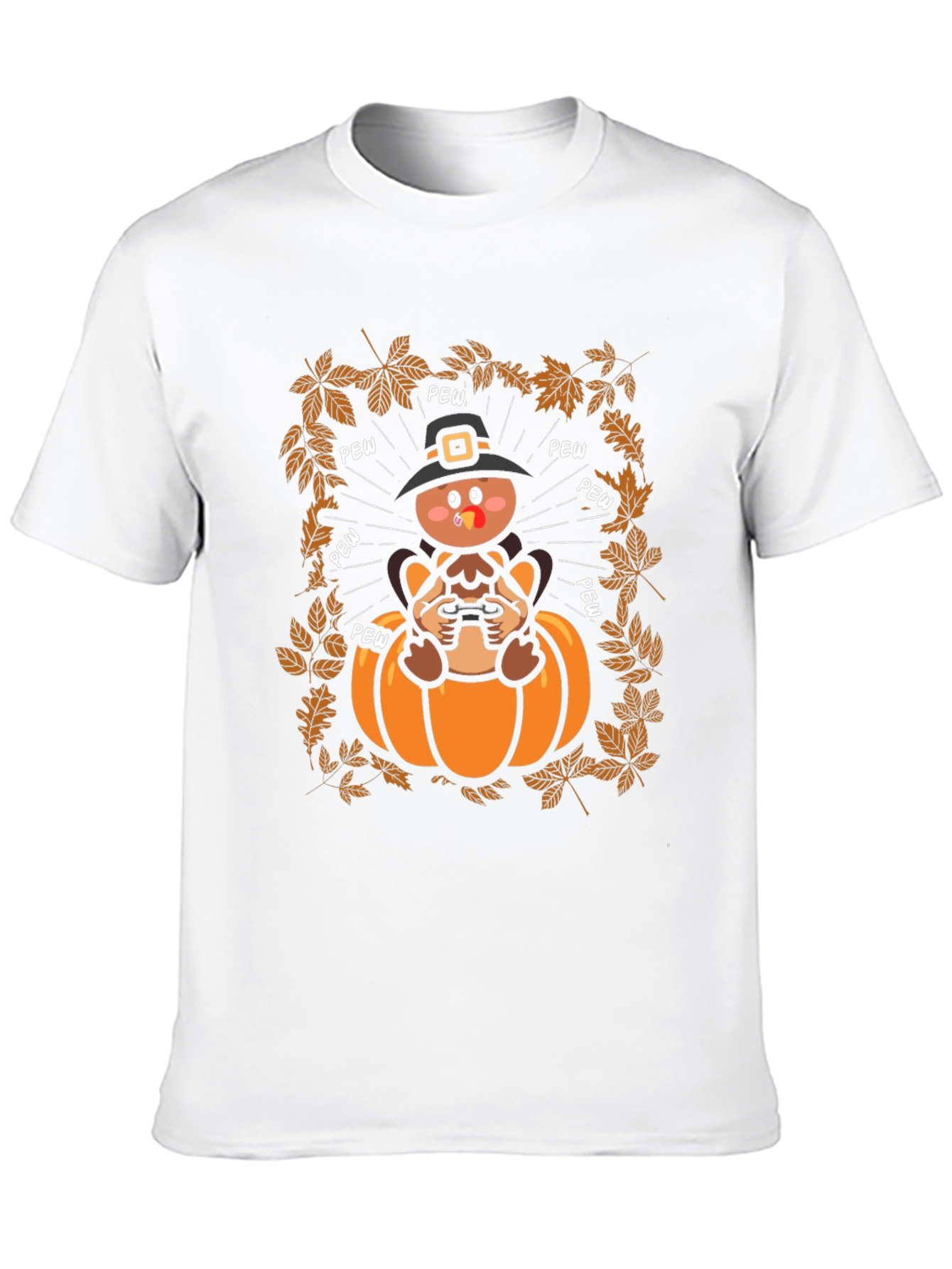 Thanksgiving Turkey Gamer Black T-Shirt