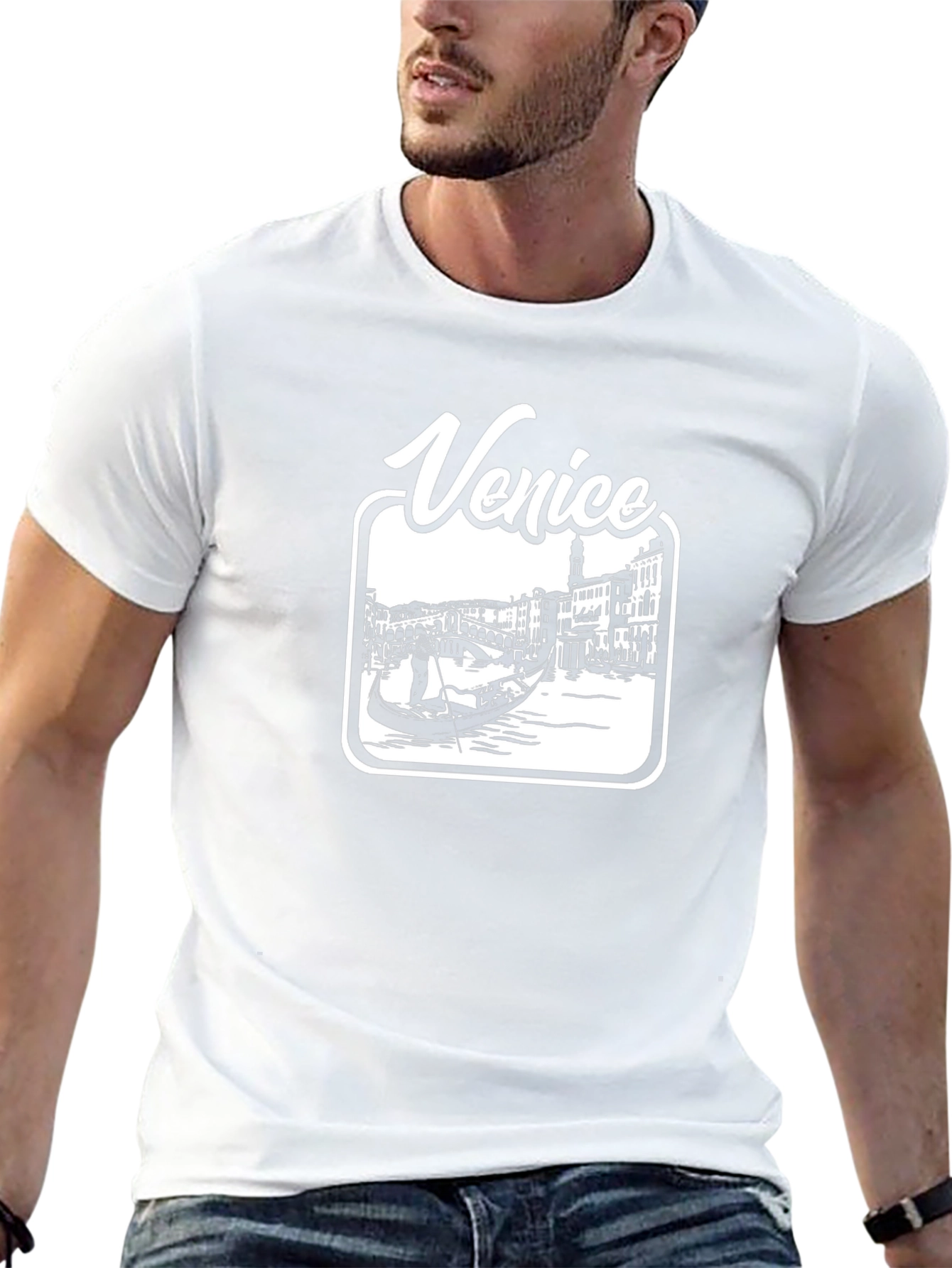 Venice Gondola Black T-Shirt