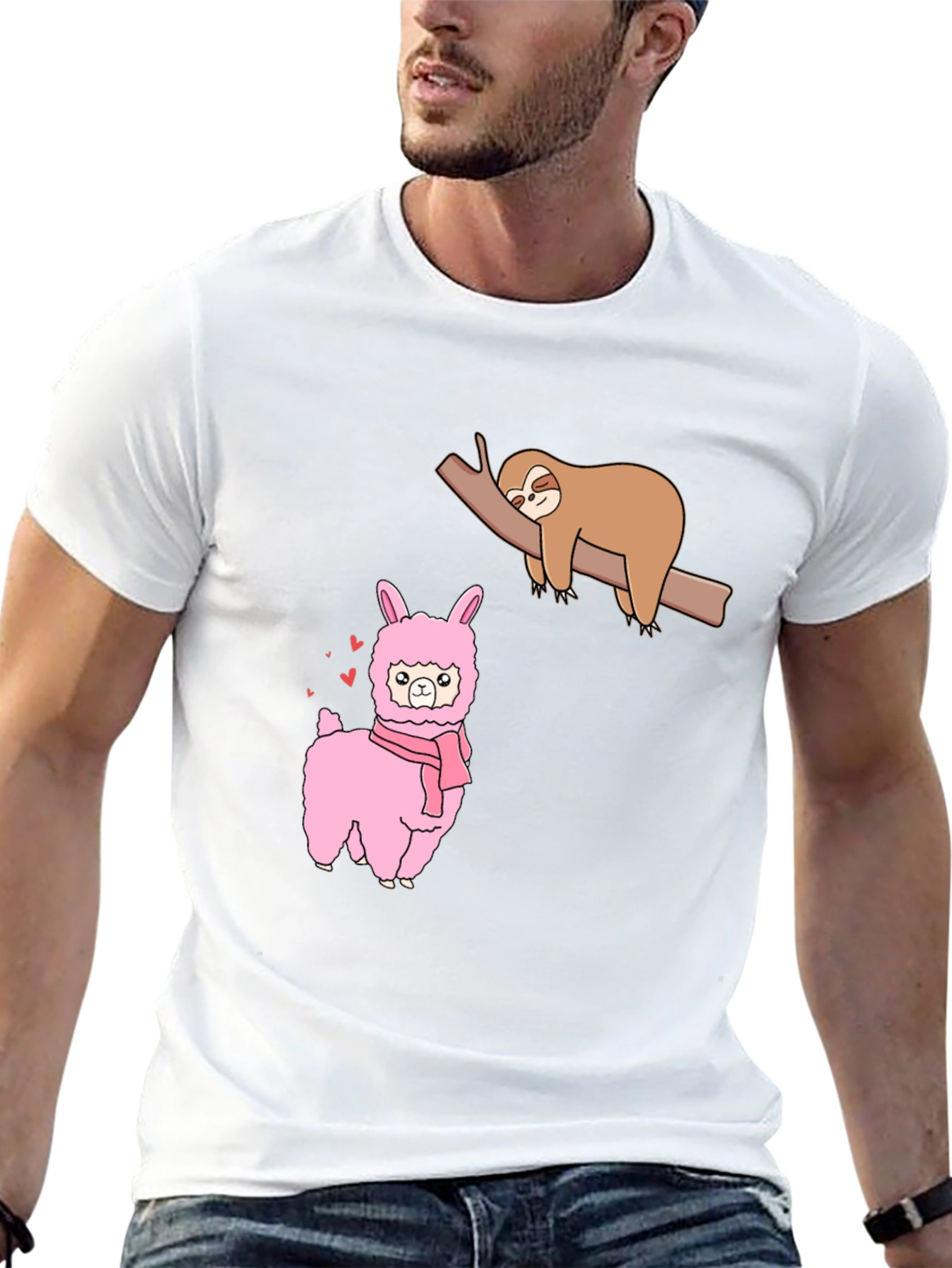 Sloth & Llama Graphic Tee - Black
