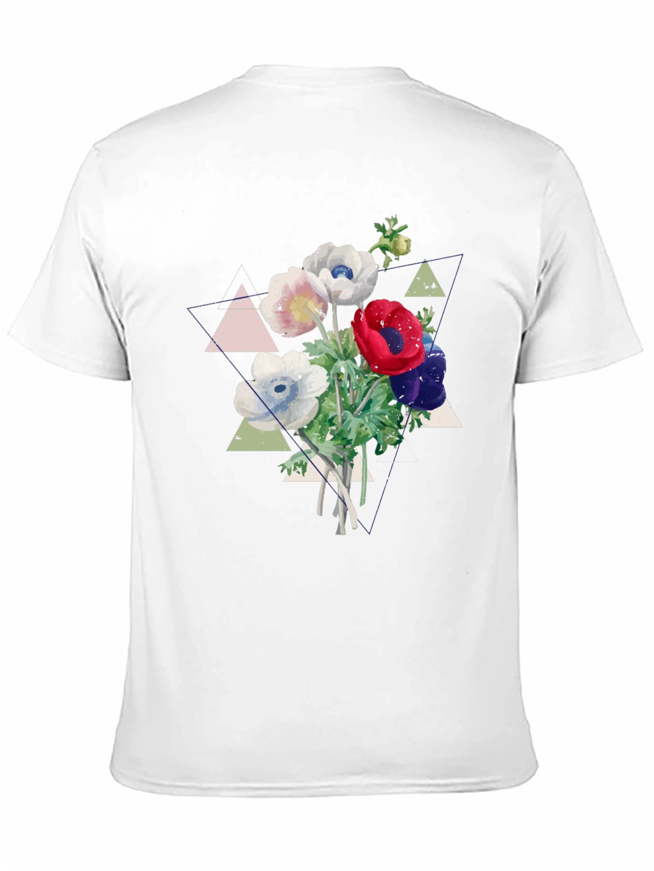 Floral Graphic Tee - Geometric Anemone Design