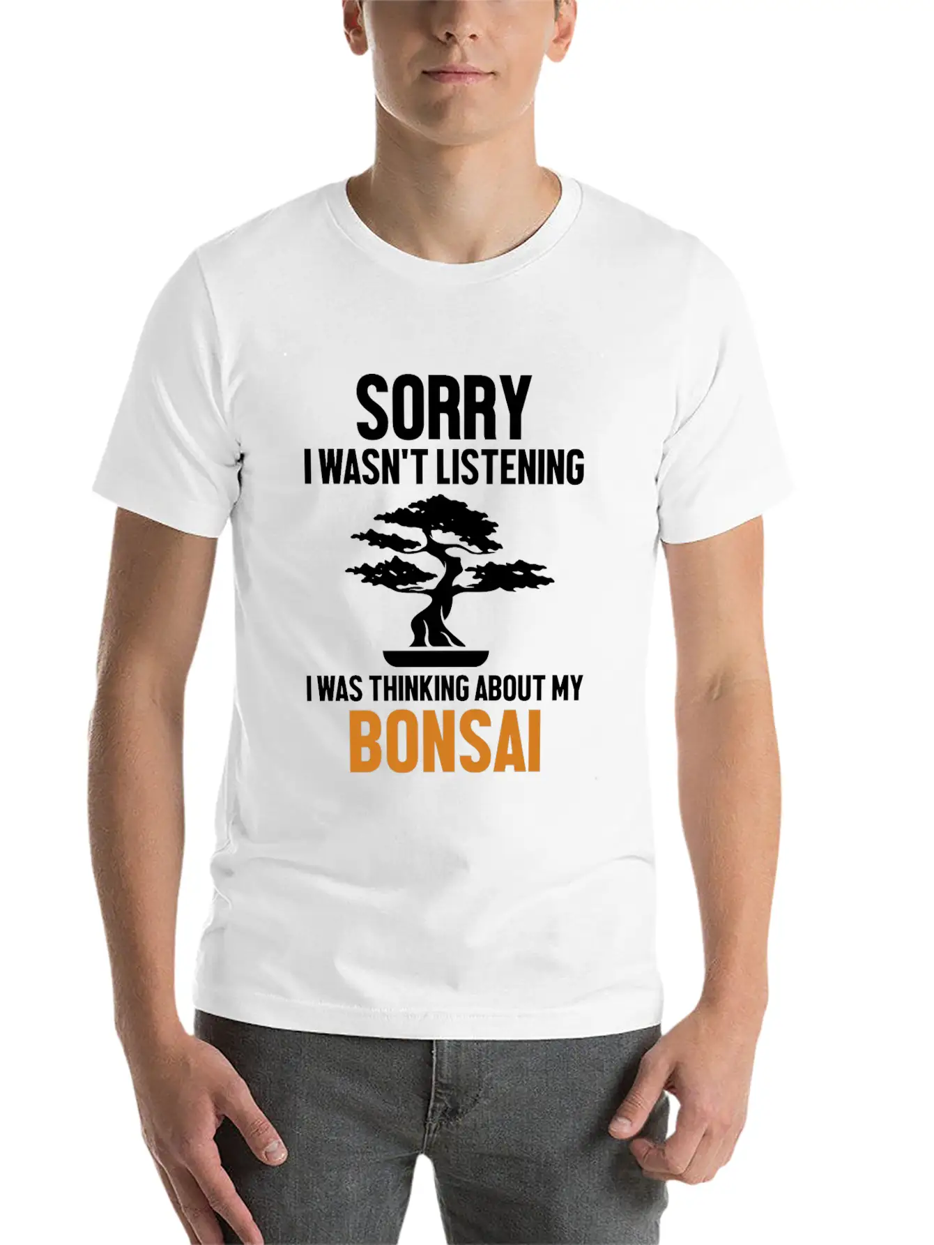 Was Thinking About My Bonsai Indoor Bonsai Unisex Short Sleeve Soft Cotton T-Shirt – Casual Everyday Wear