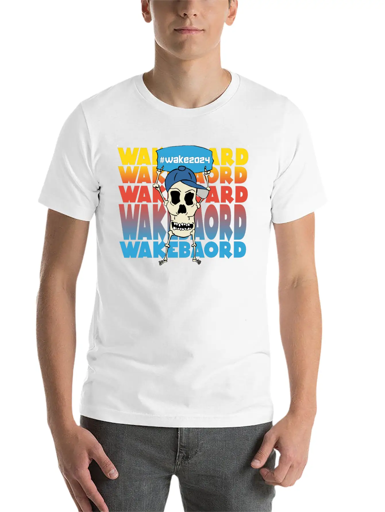 Watersport Wakeboard Waterski Support #wake2024 Stylish Everyday T-Shirt – Unisex Basic Cotton Tee
