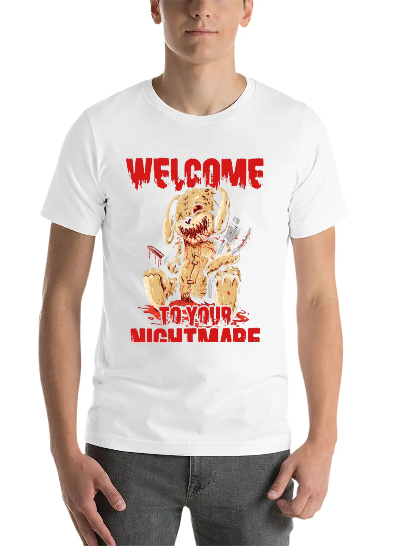 Welcome To Your Halloween Nightmare Basic Graphic T-Shirt – Daily Comfort In Soft Cotton