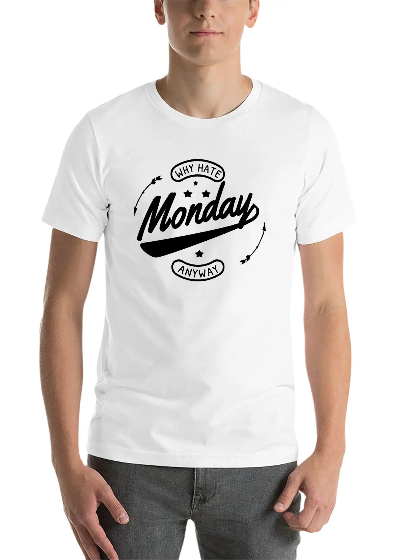 Why Hate Monday - White Essential Unisex Summer Tee – Soft Cotton Casual Fit