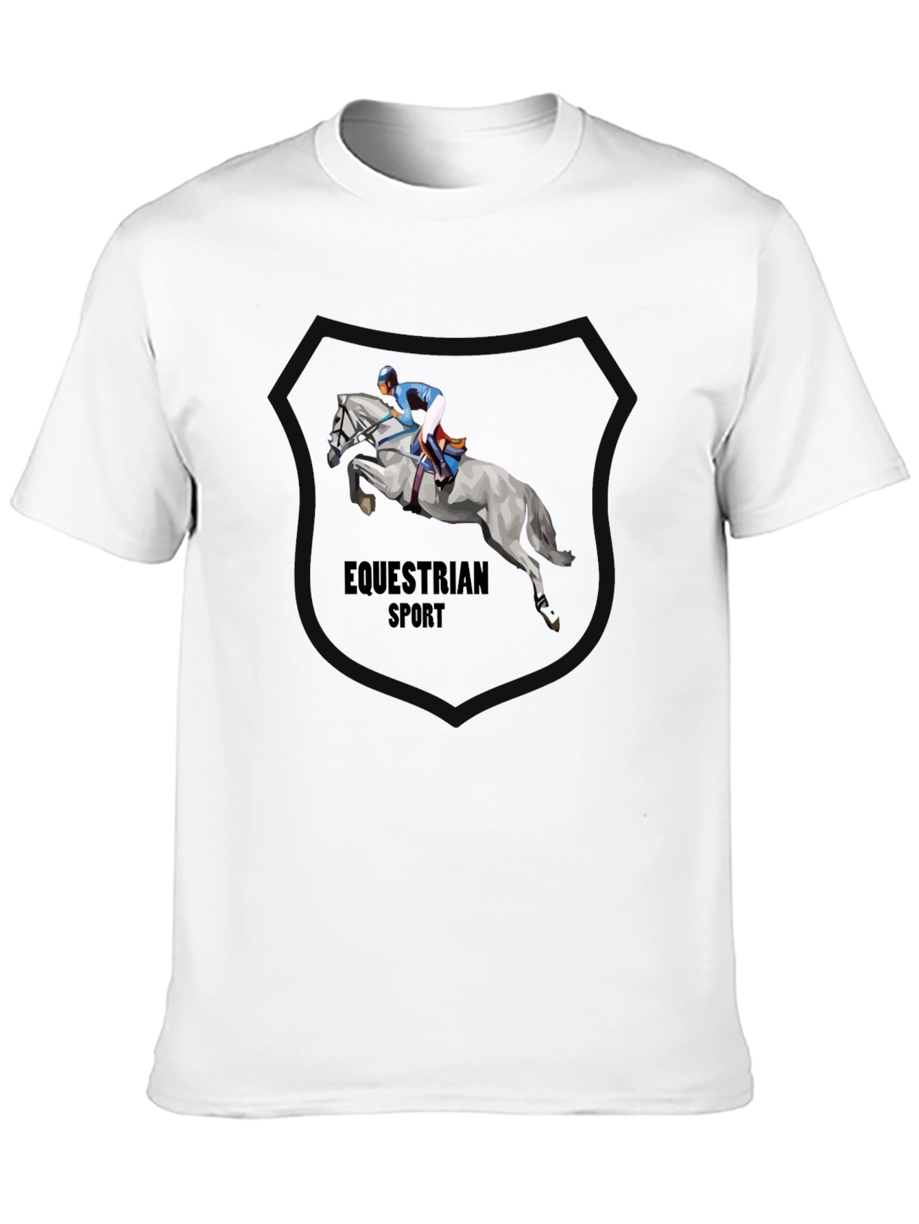 Equestrian Sport T-Shirt - Black Cotton Tee