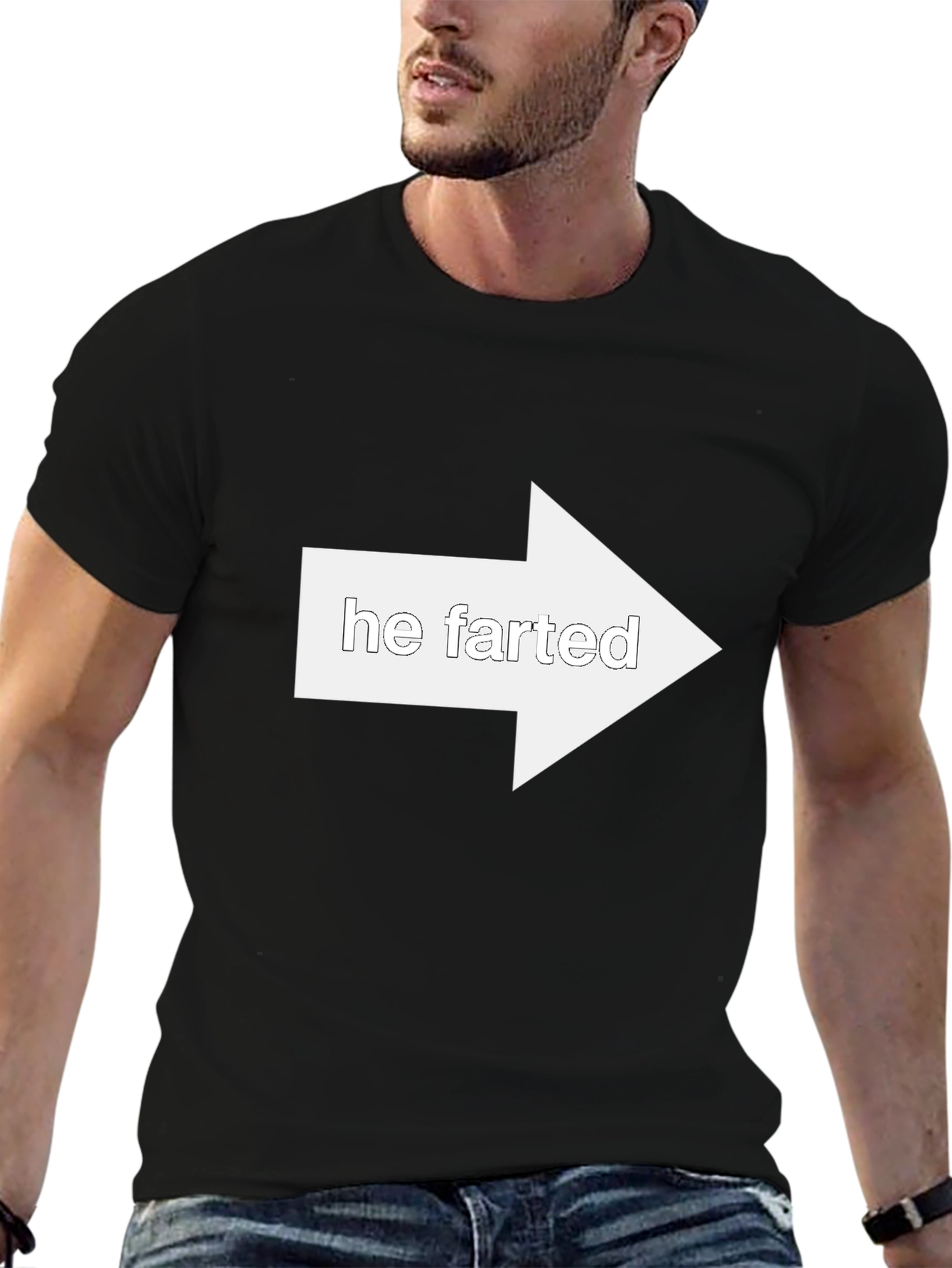 Funny He Farted Arrow Pointing T-Shirt