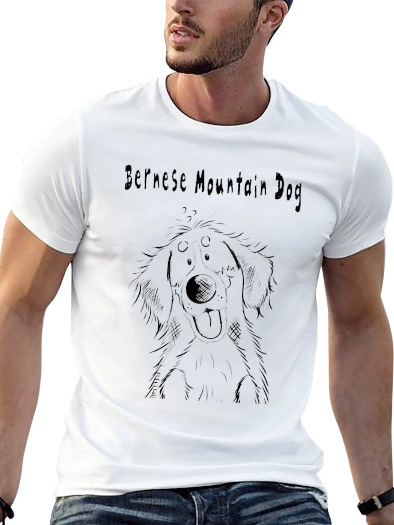 Bernese Mountain Dog T-Shirt: Cute Dog Sketch Tee