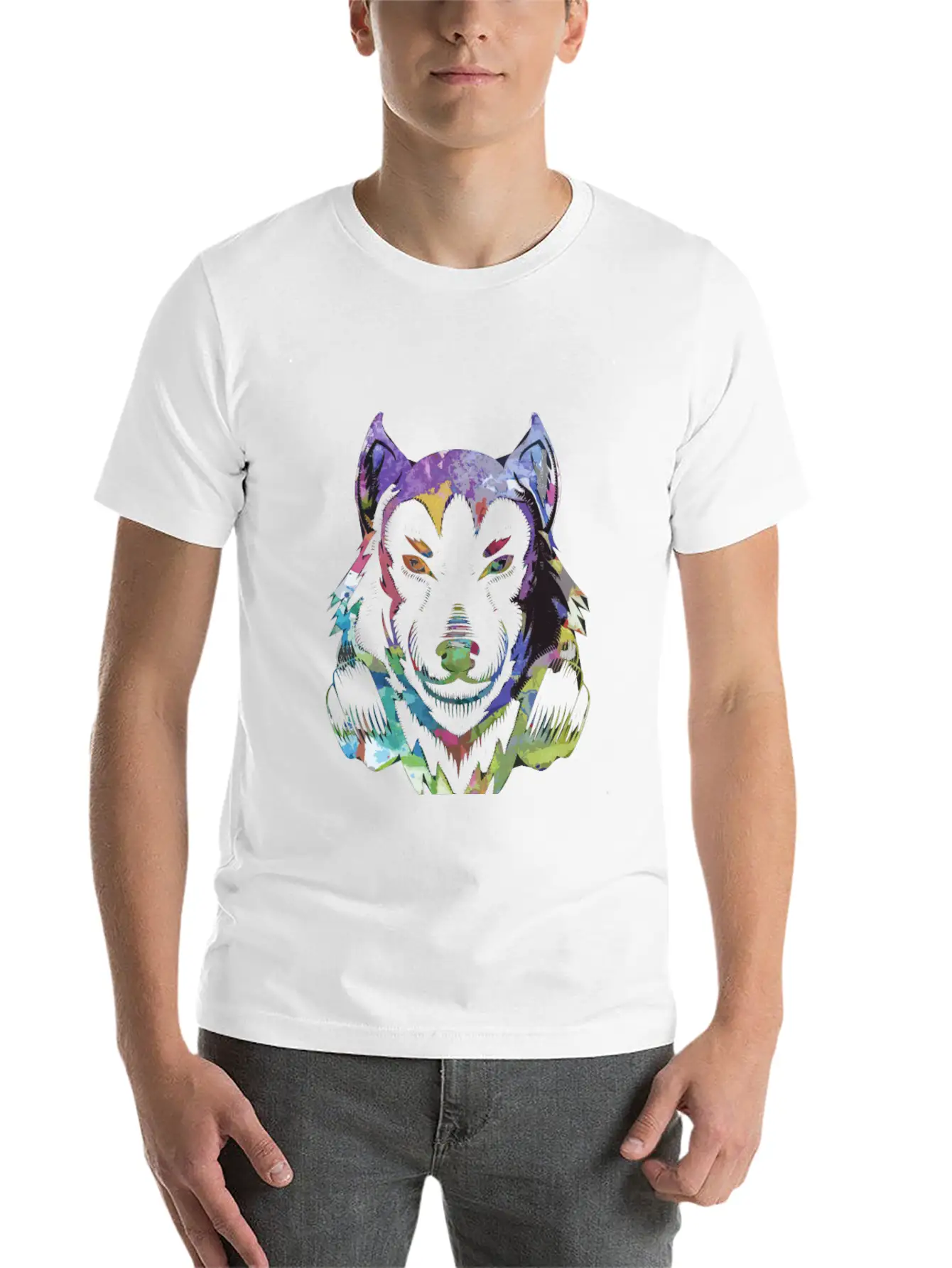 Wolf DJ Animal Stylish Everyday T-Shirt – Unisex Basic Cotton Tee