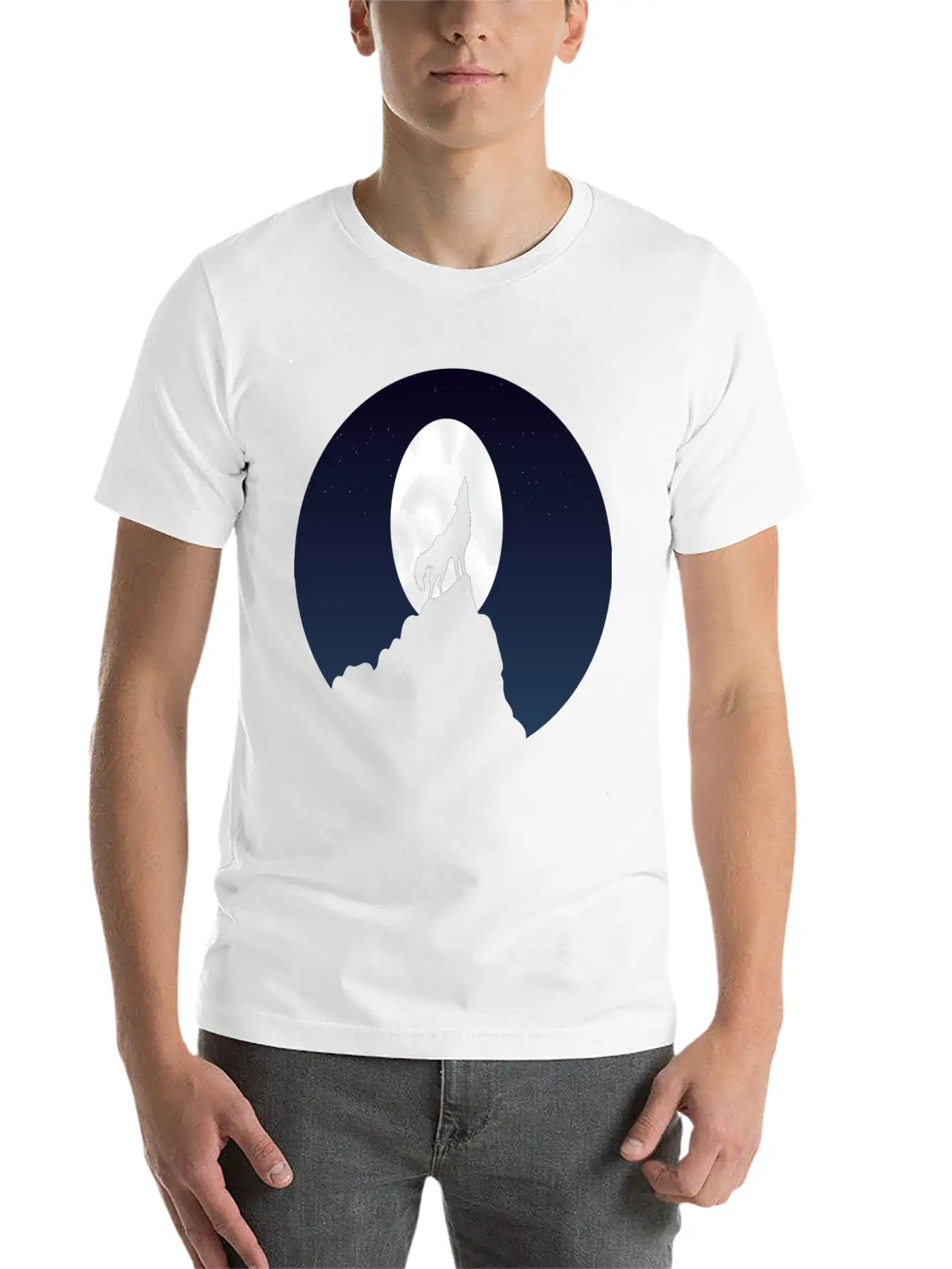 Wolf Fullmoon Tee Stylish Everyday T-Shirt – Unisex Basic Cotton Tee