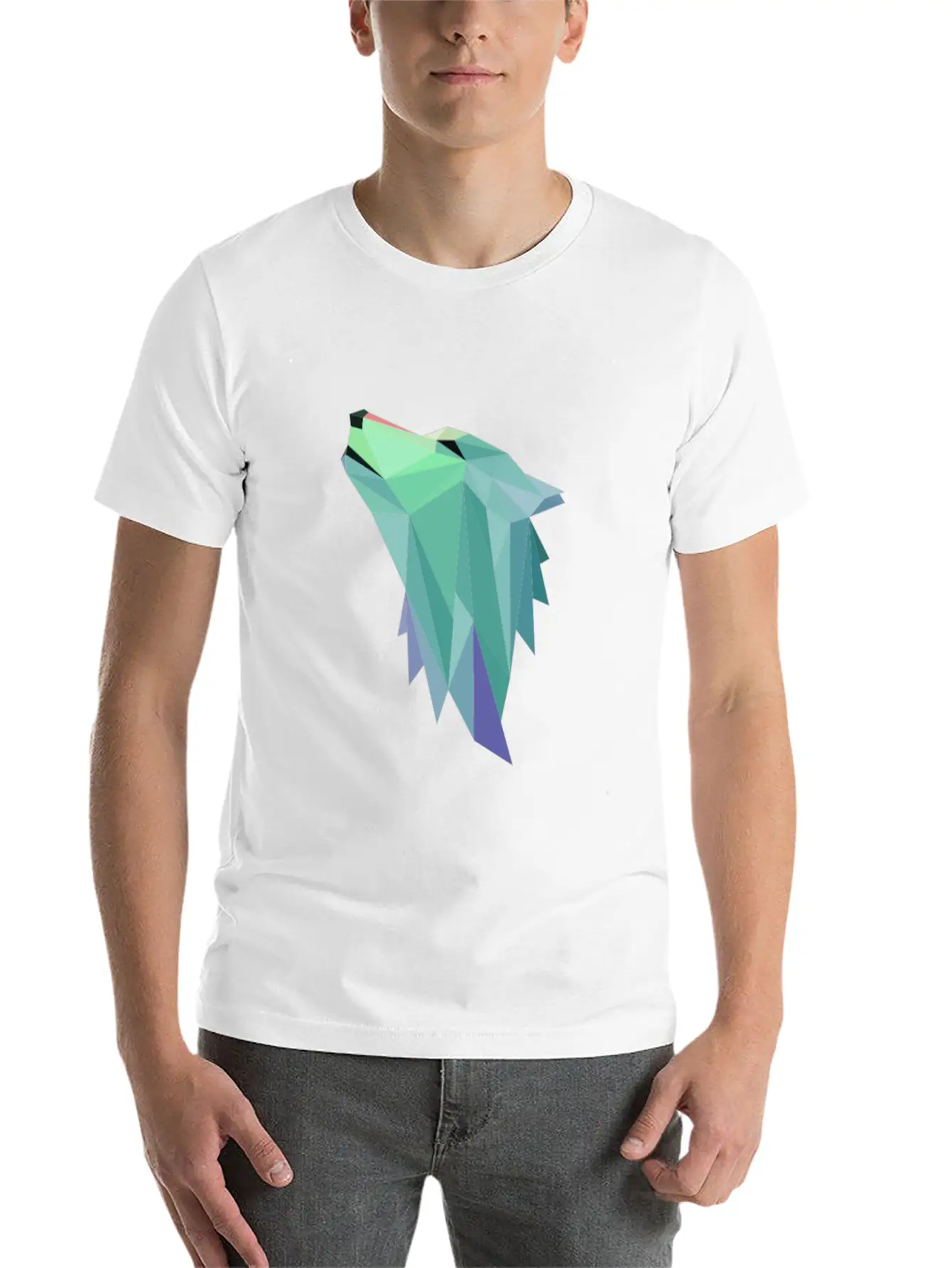 Wolf Geometric Blue Stylish Everyday T-Shirt – Unisex Basic Cotton Tee