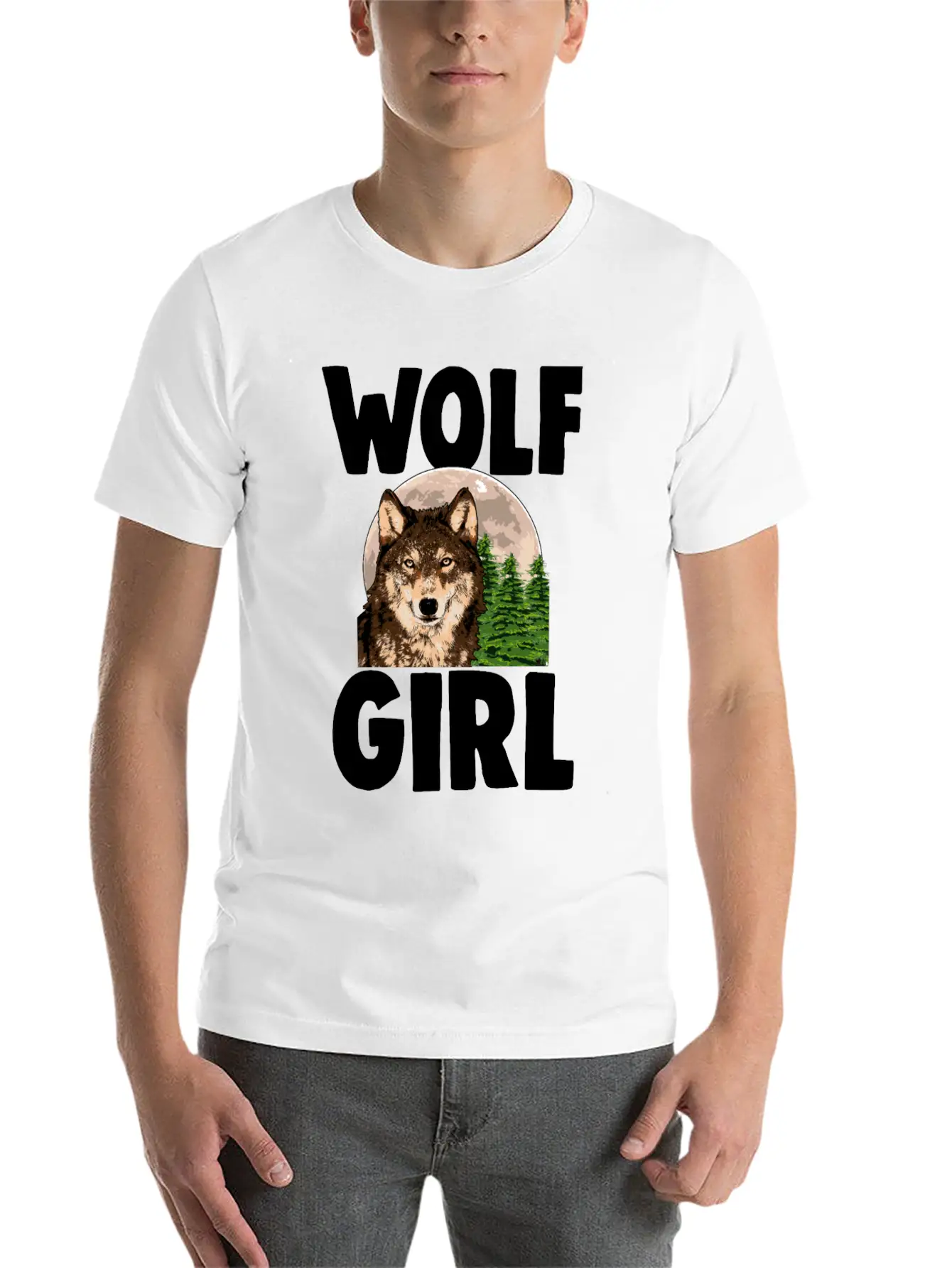 Wolf Girl Comfortable Minimalist Graphic Tee – Summer Style Essential